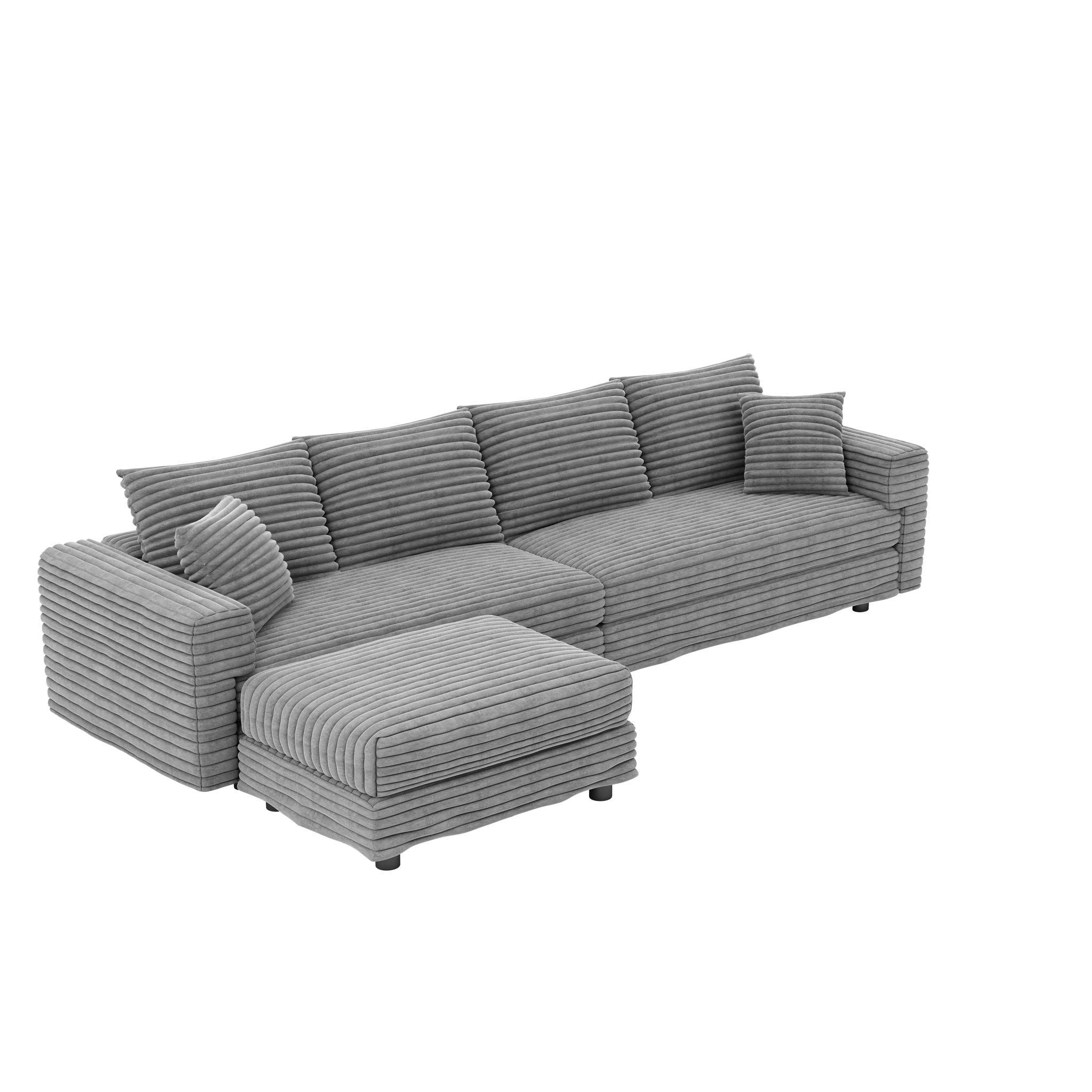 Modern Upholstered Cloud Couch Deep Seat Sofa