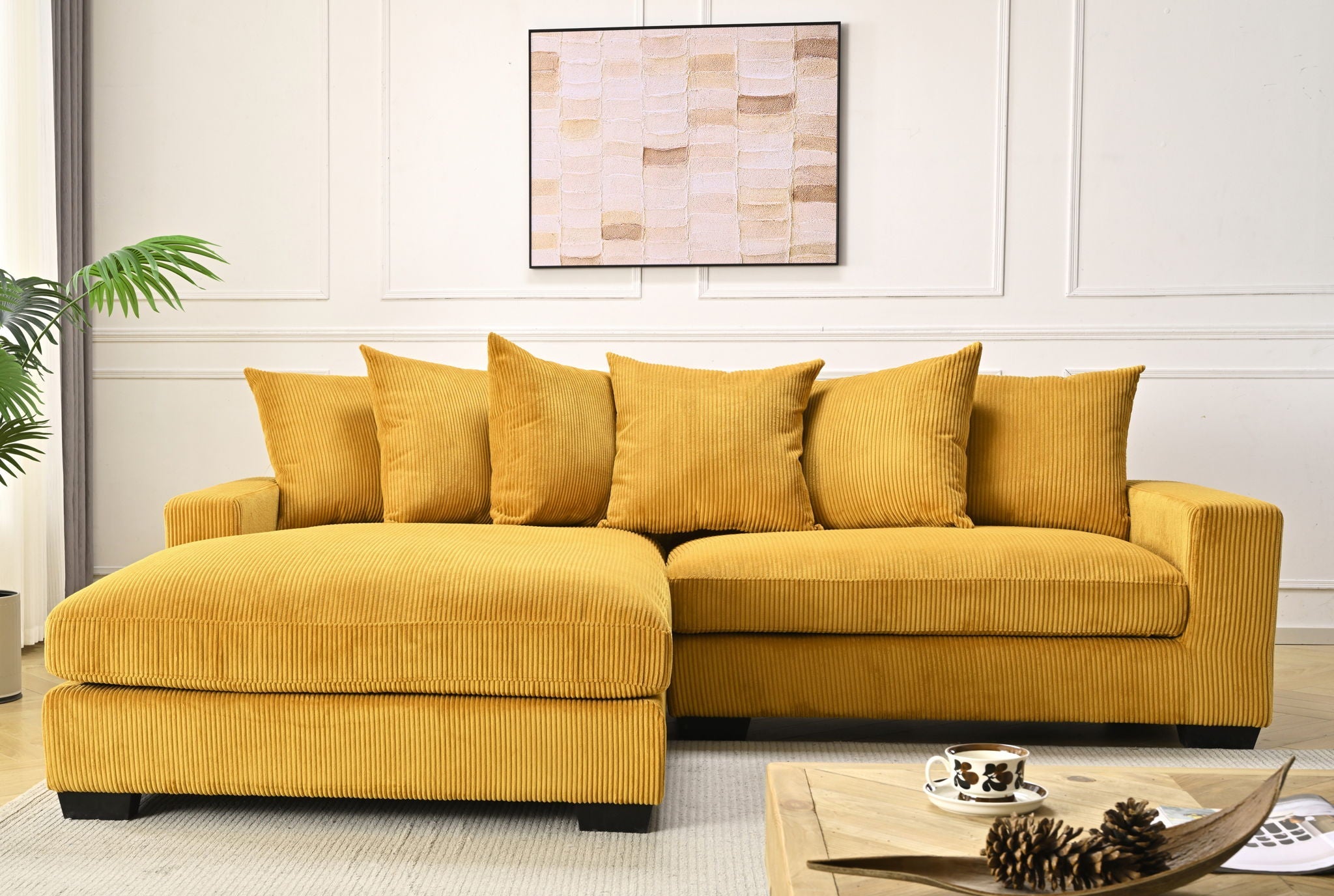 Oversized L-Shaped Sectional Sofa With Chaise