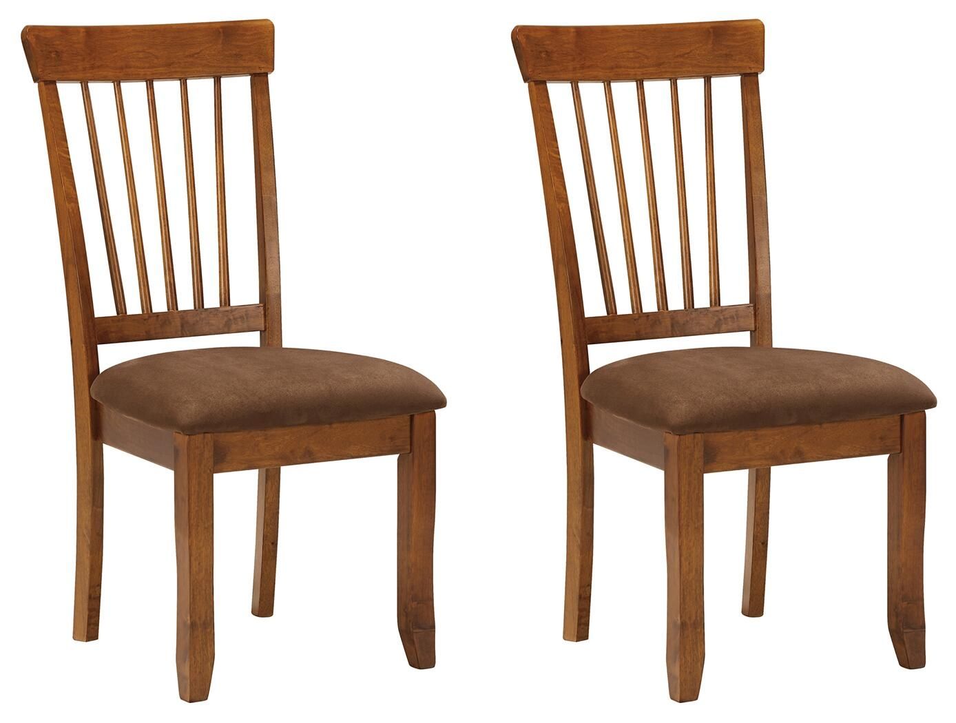 Rustic Brown Upholstered Dining Chairs Set