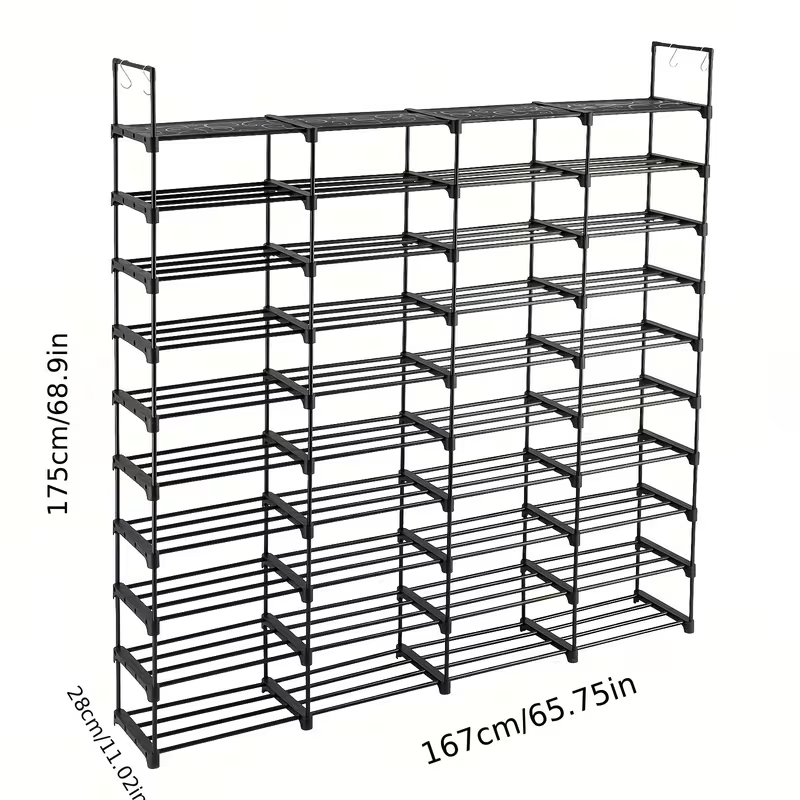 Multi-Layer Shoe Rack Organizer With Entryway Hooks