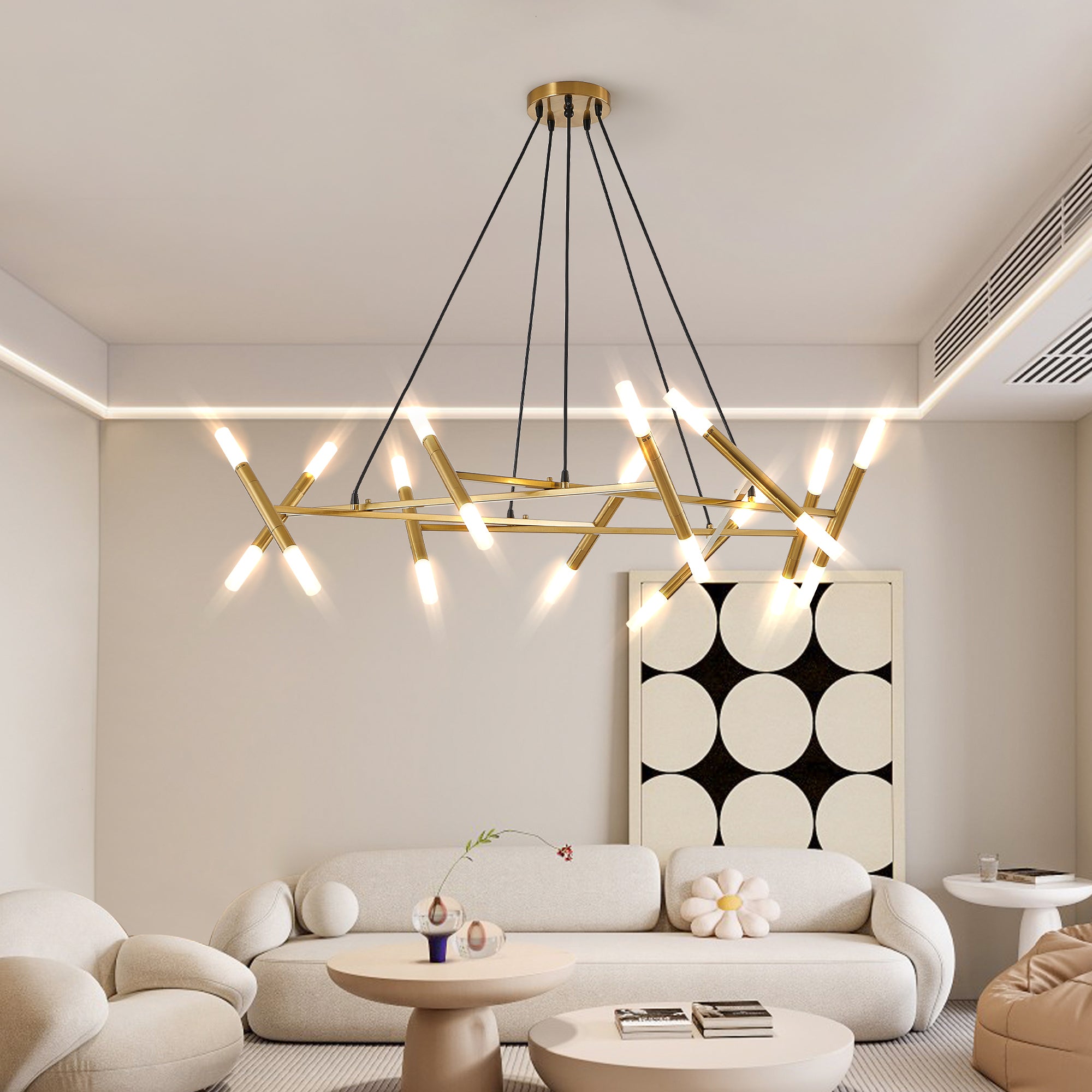 41" Golden Modern Branch Design Chandelier Light Fixture