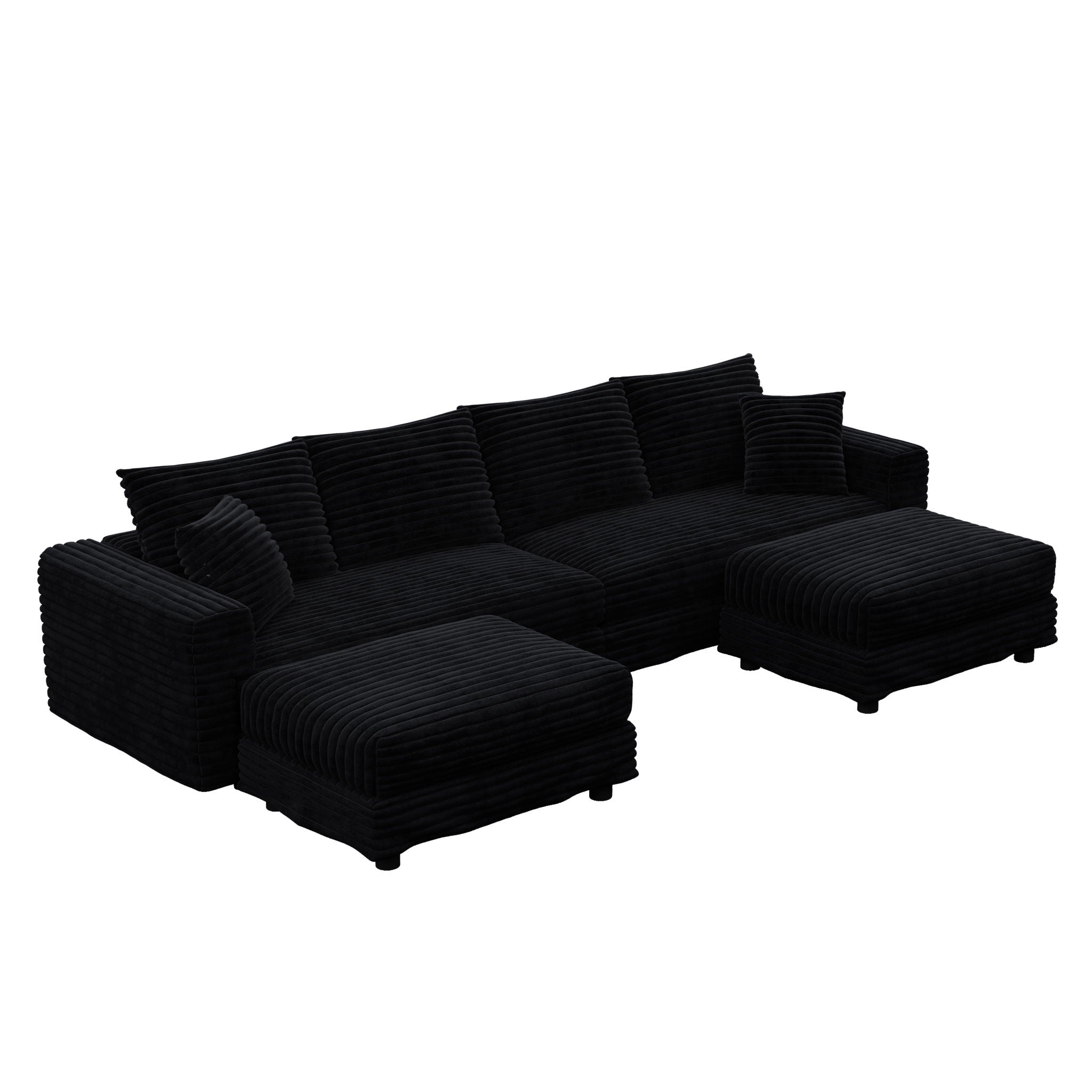 Modern Upholstered Cloud Couch Deep Seat Sofa