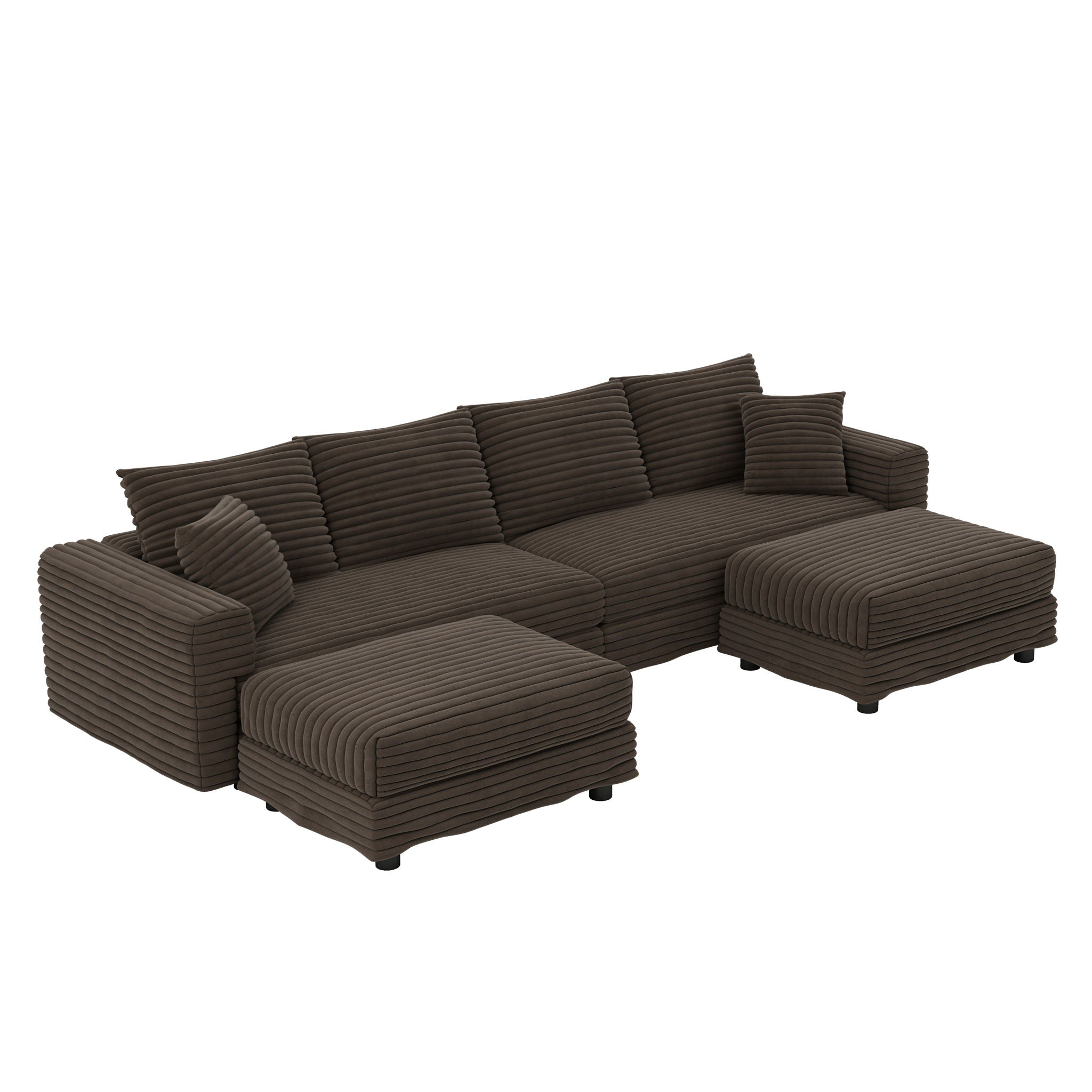 Modern Upholstered Cloud Couch Deep Seat Sofa