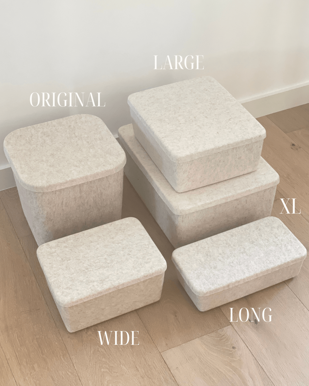 Set of 3 Large Sculpted Storage Bins With Lids