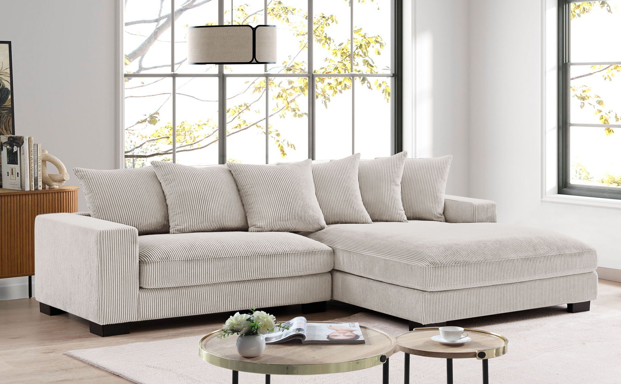 Oversized L-Shaped Sectional Sofa With Chaise