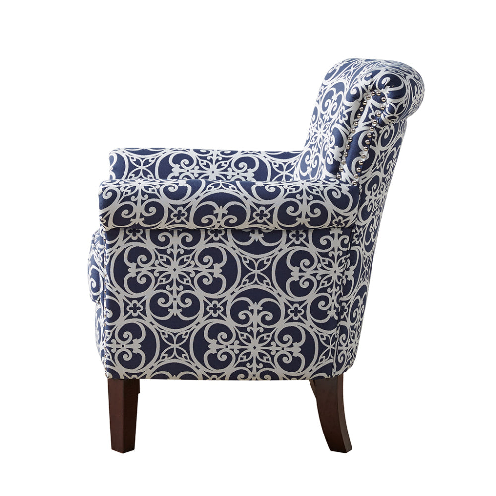 Tight Back Club Chair Nailhead Trim Solid Legs