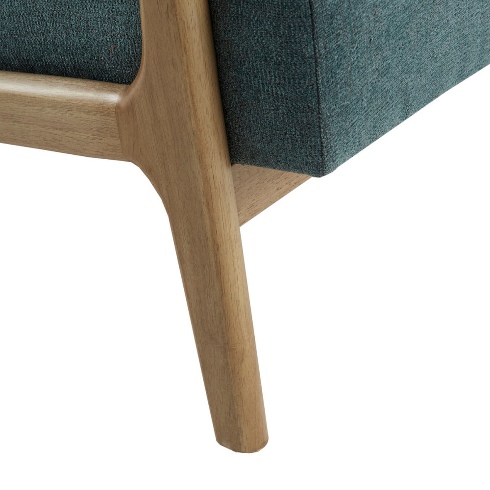 Mid-Century Modern Lounge Chair Rubberwood Upholstered Comfort