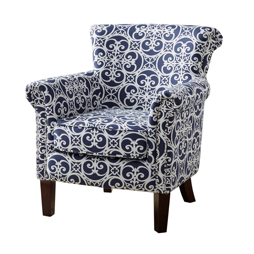 Tight Back Club Chair Nailhead Trim Solid Legs