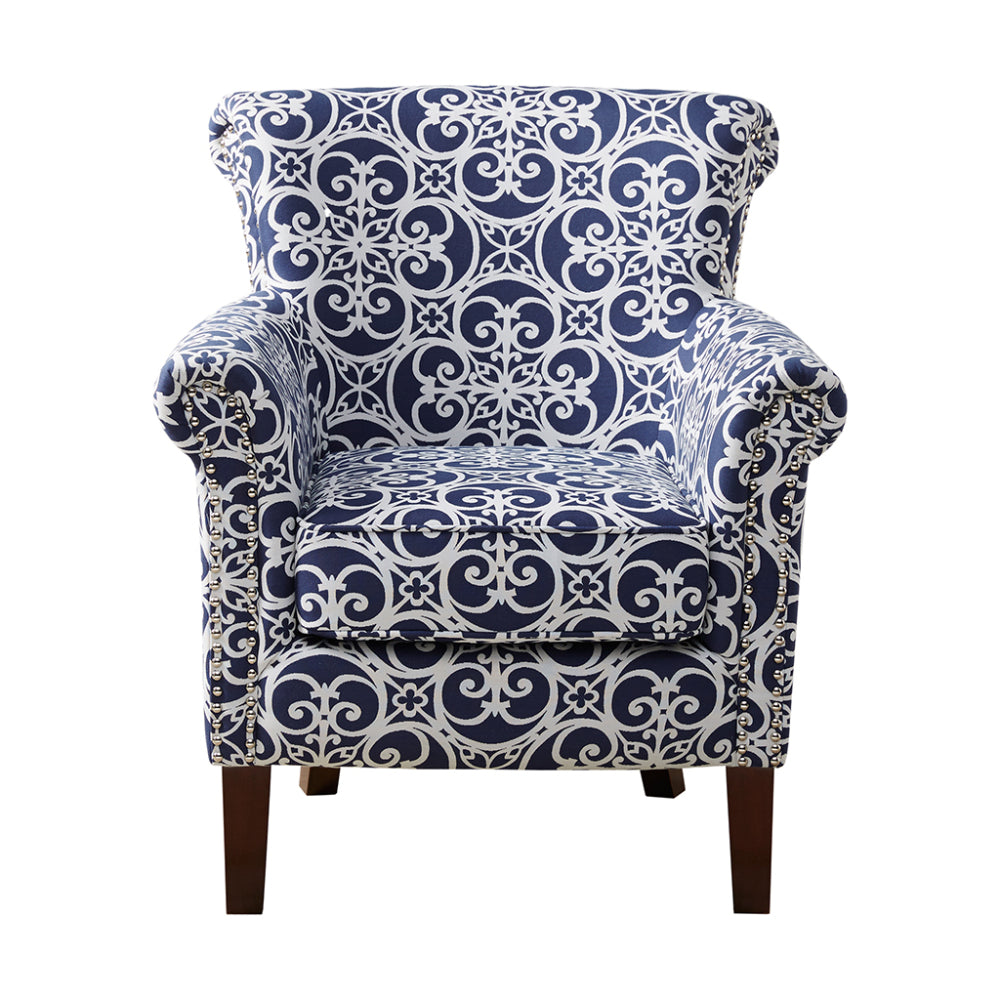 Tight Back Club Chair Nailhead Trim Solid Legs