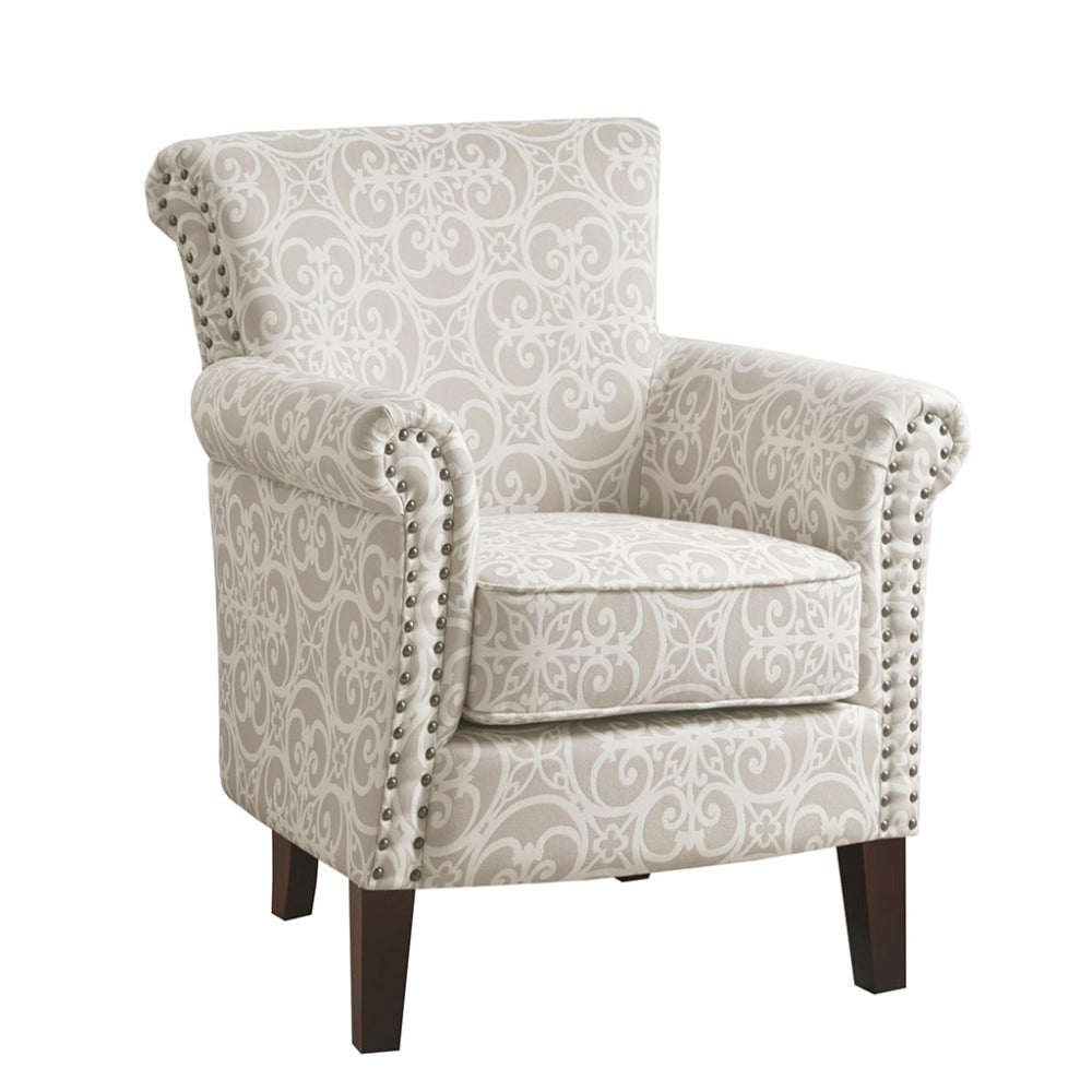 Tight Back Club Chair Nailhead Trim Solid Legs