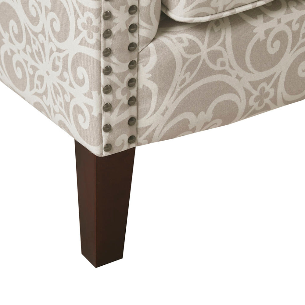 Tight Back Club Chair Nailhead Trim Solid Legs