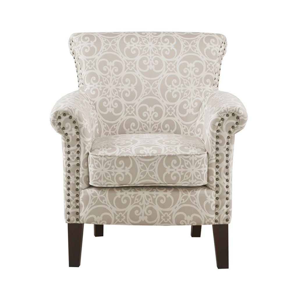 Tight Back Club Chair Nailhead Trim Solid Legs
