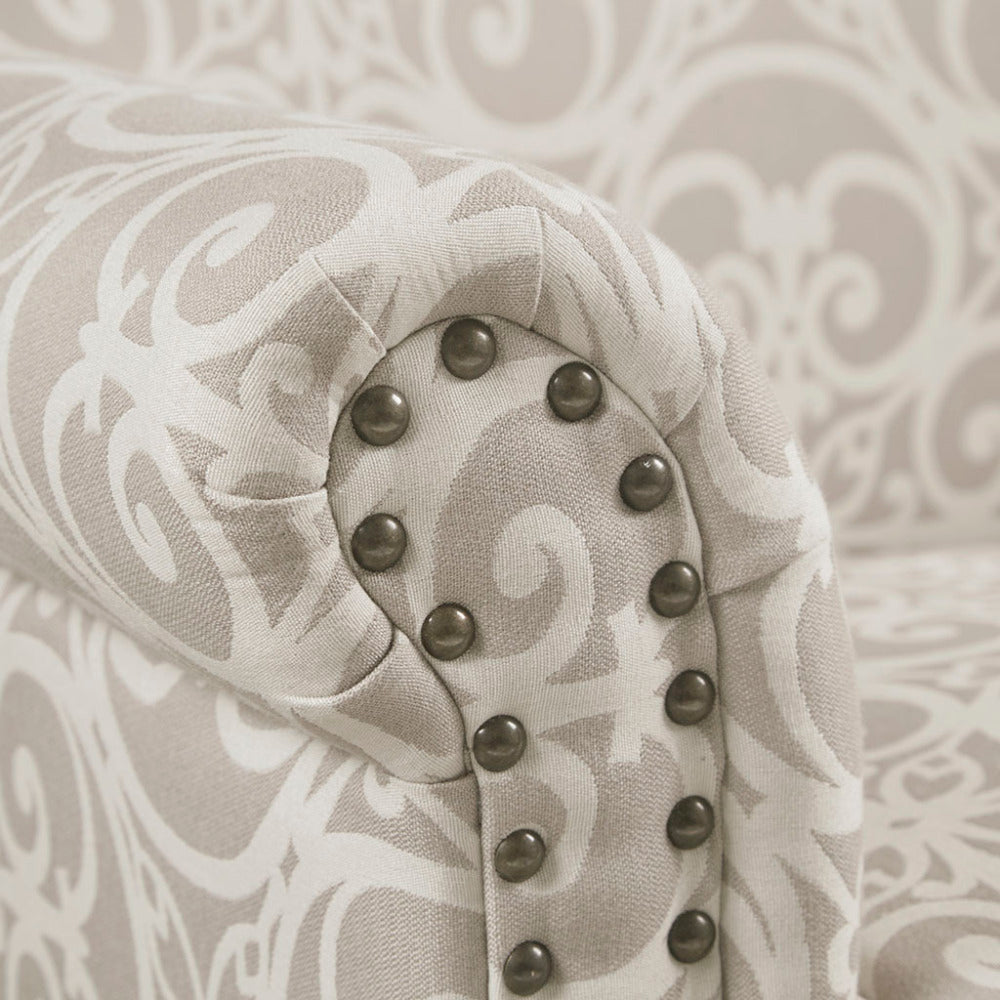 Tight Back Club Chair Nailhead Trim Solid Legs