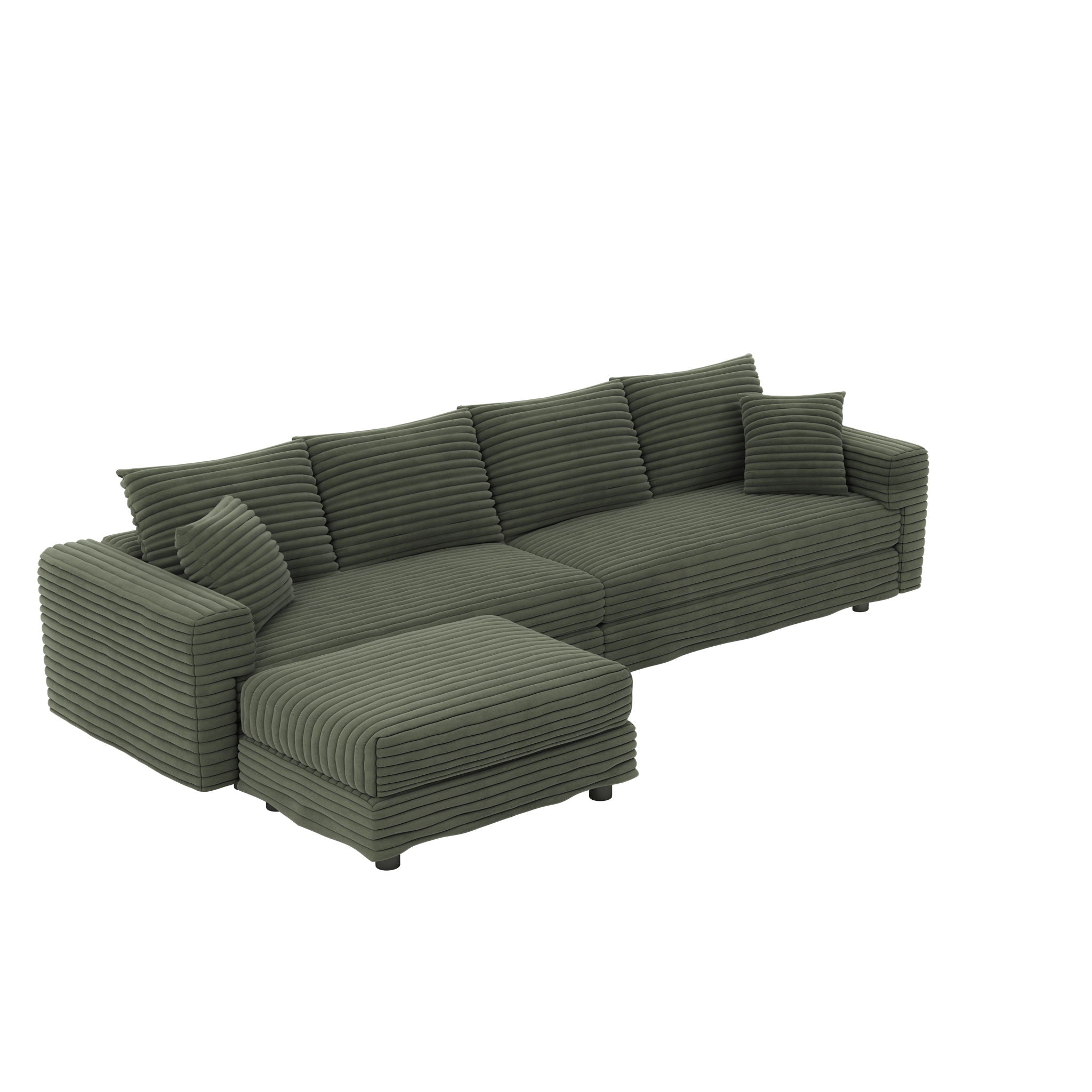 Modern Upholstered Cloud Couch Deep Seat Sofa
