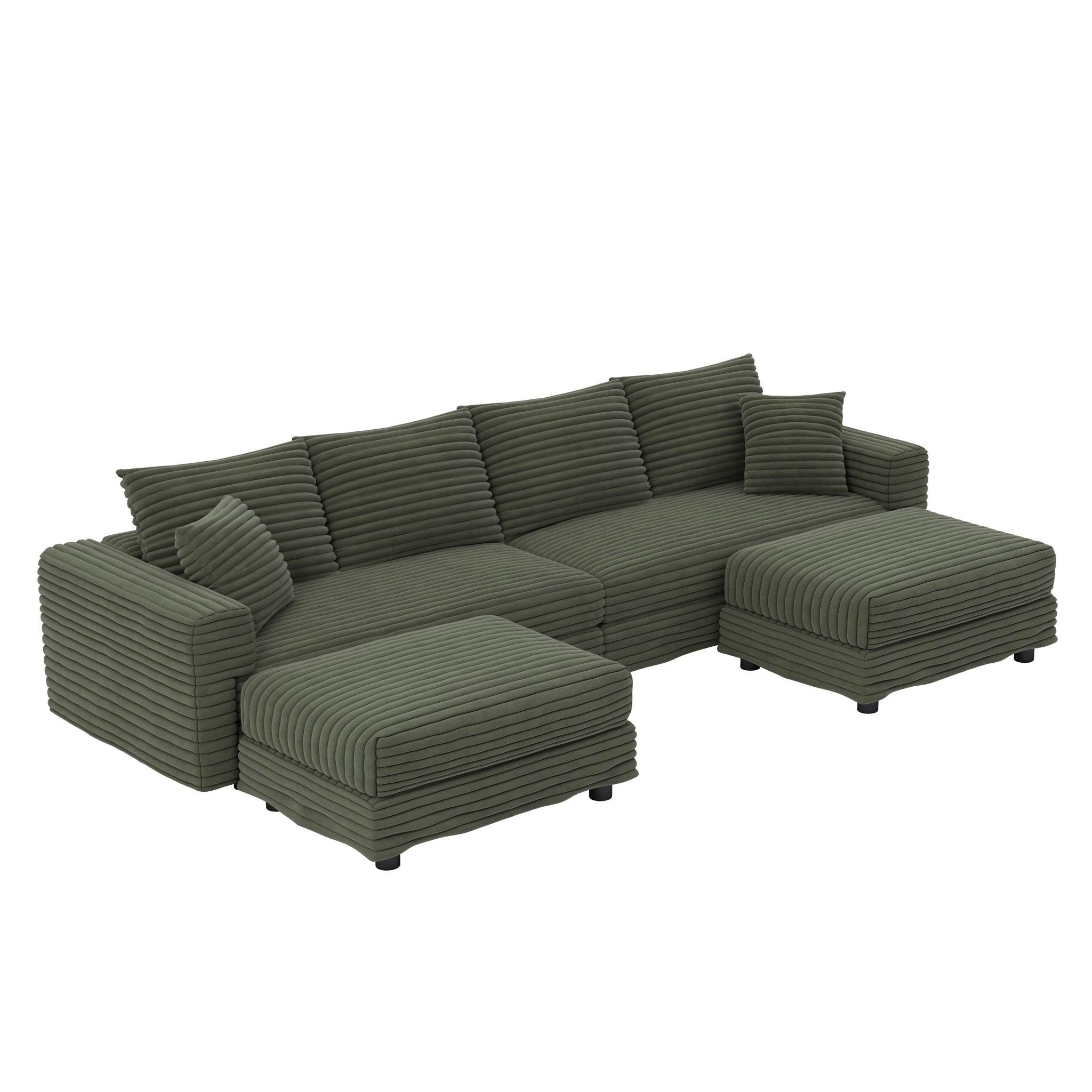 Modern Upholstered Cloud Couch Deep Seat Sofa