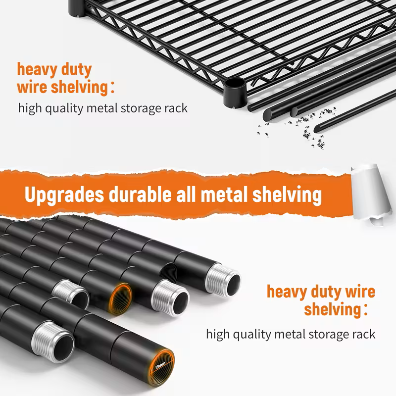 Adjustable Wire Shelving Rack Multi-Tier Storage Organizer