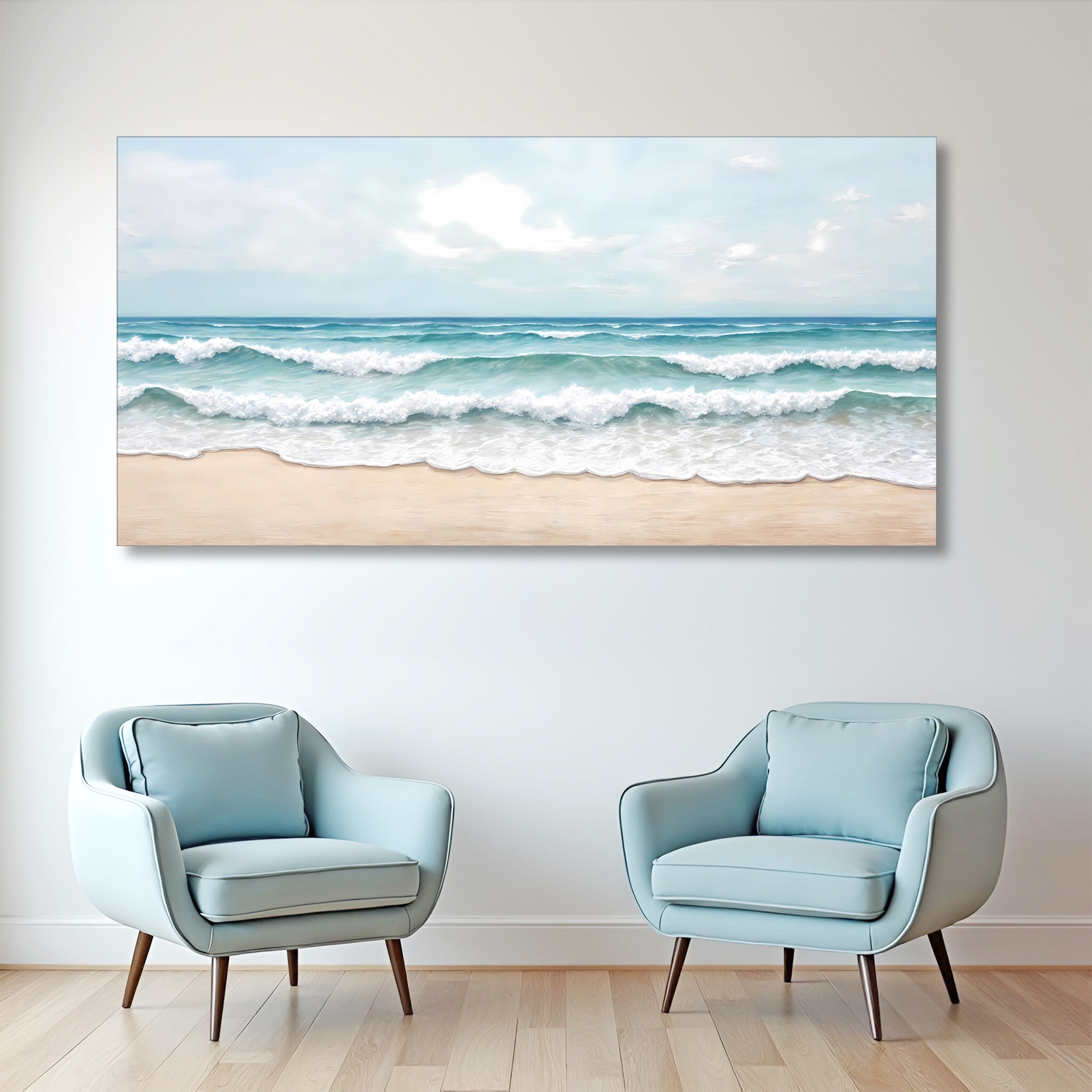 Serene Ocean Wave Coastal Wall Art Decoration