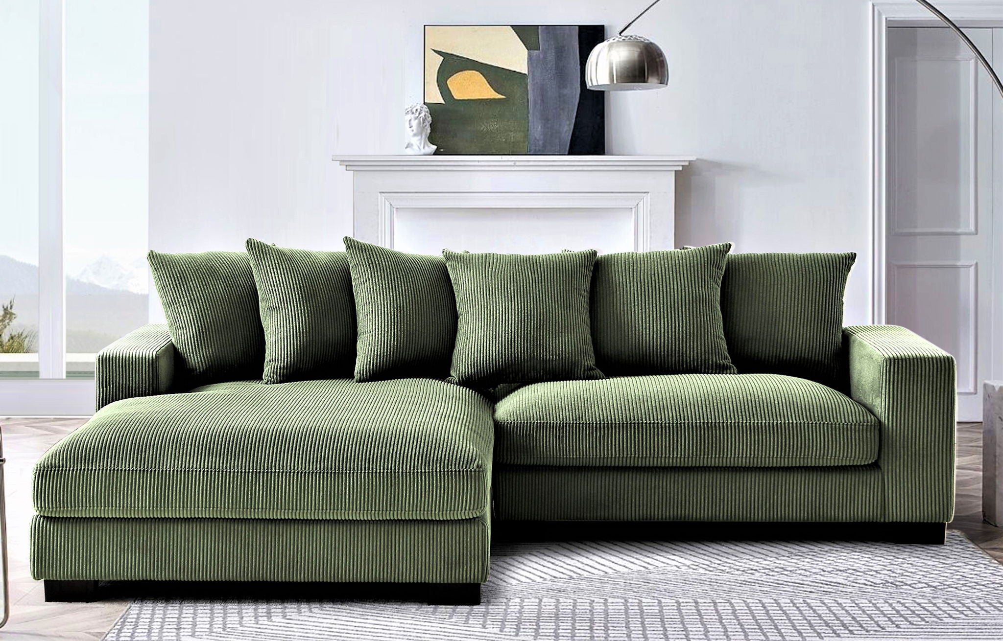Oversized L-Shaped Sectional Sofa With Chaise