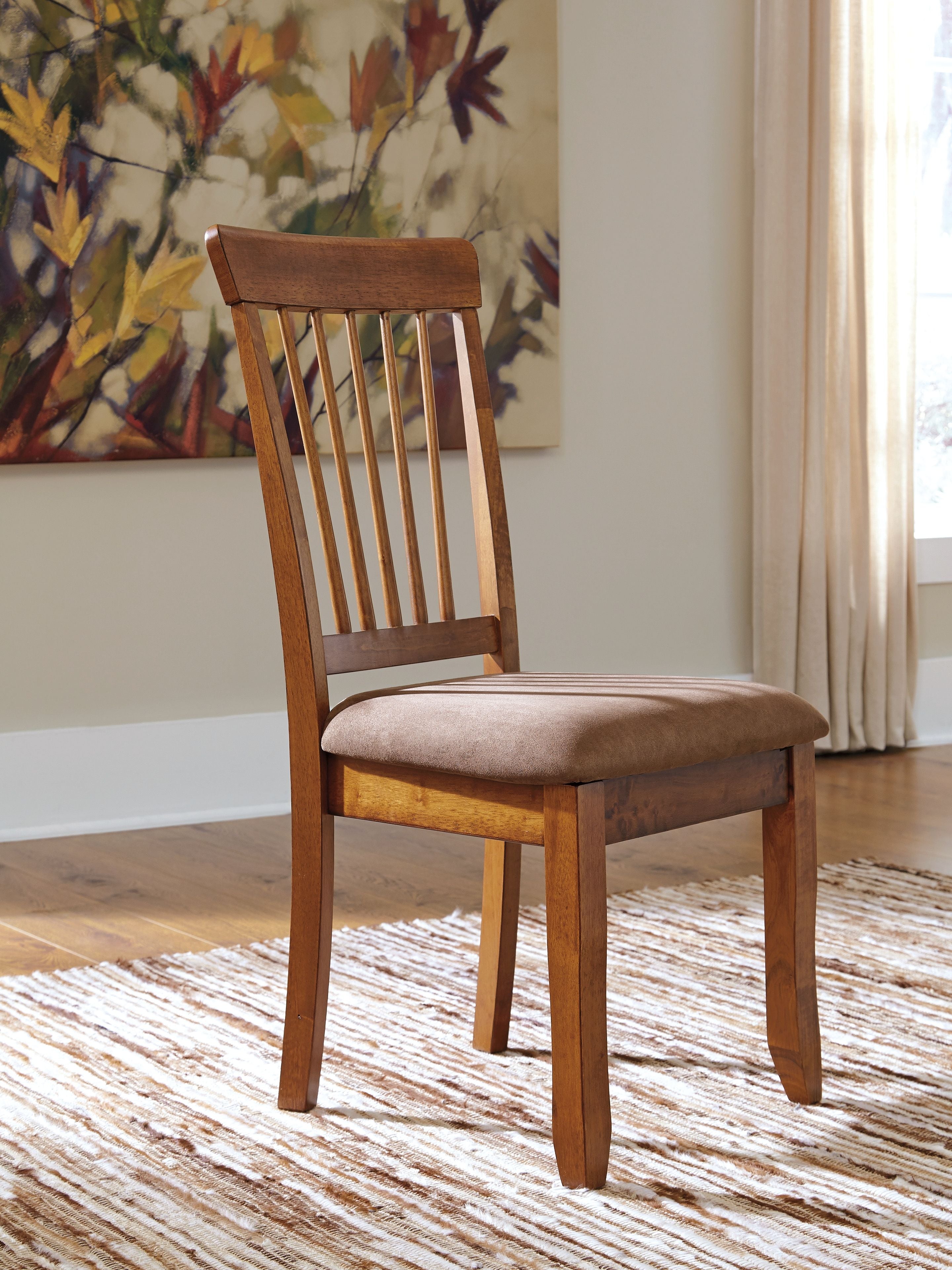 Rustic Brown Upholstered Dining Chairs Set