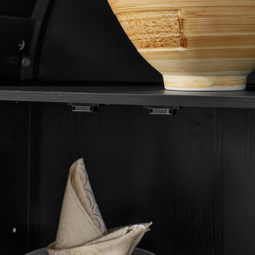 Modern Wood Glass Display Cabinet With LED Light