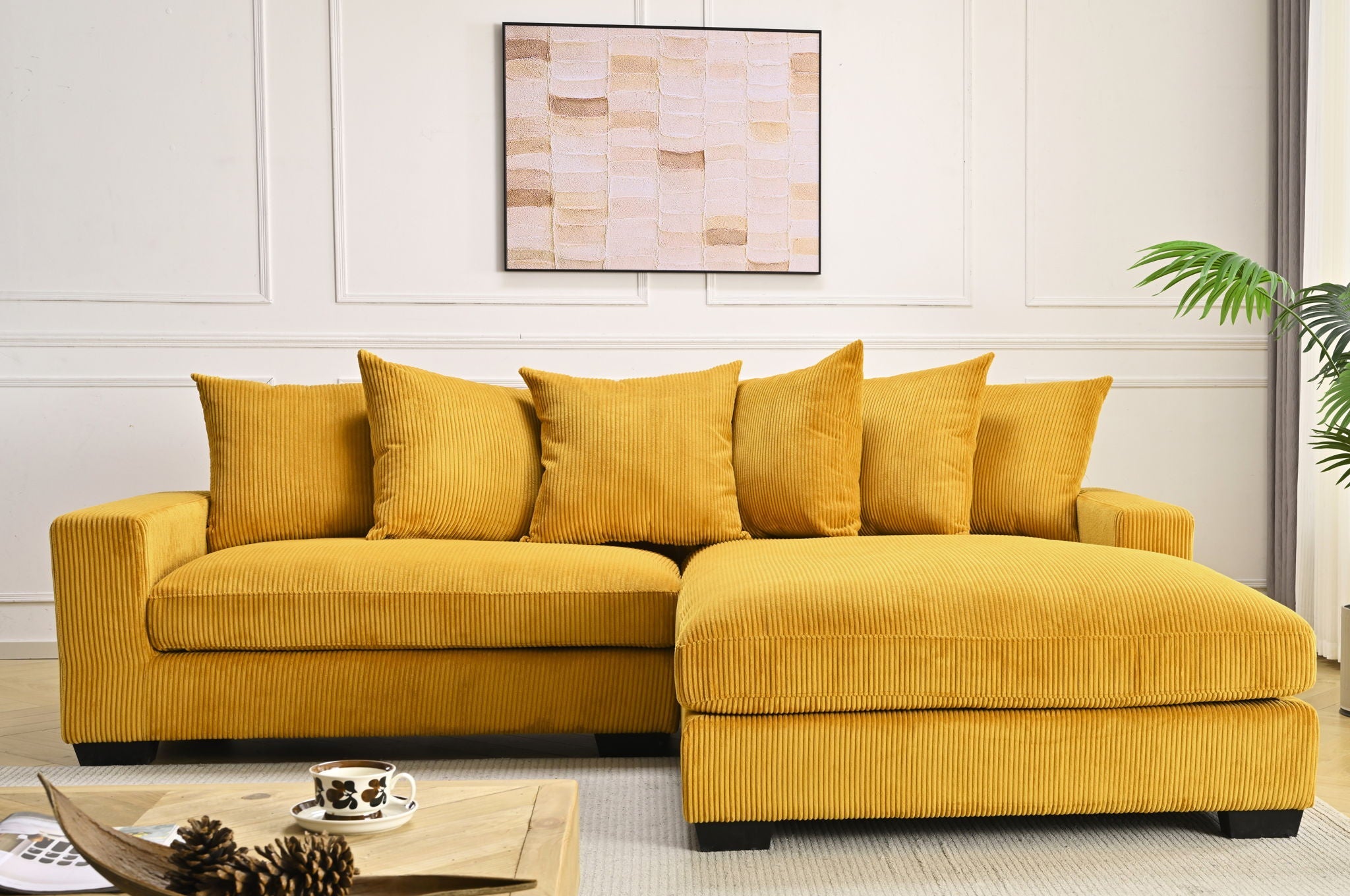 Oversized L-Shaped Sectional Sofa With Chaise