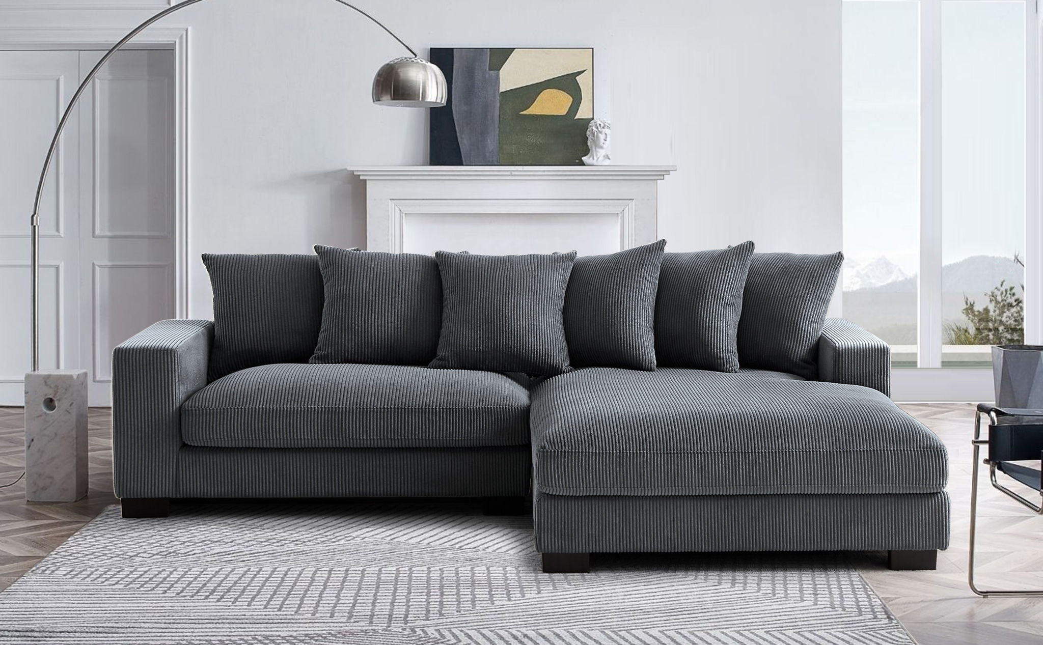 Oversized L-Shaped Sectional Sofa With Chaise
