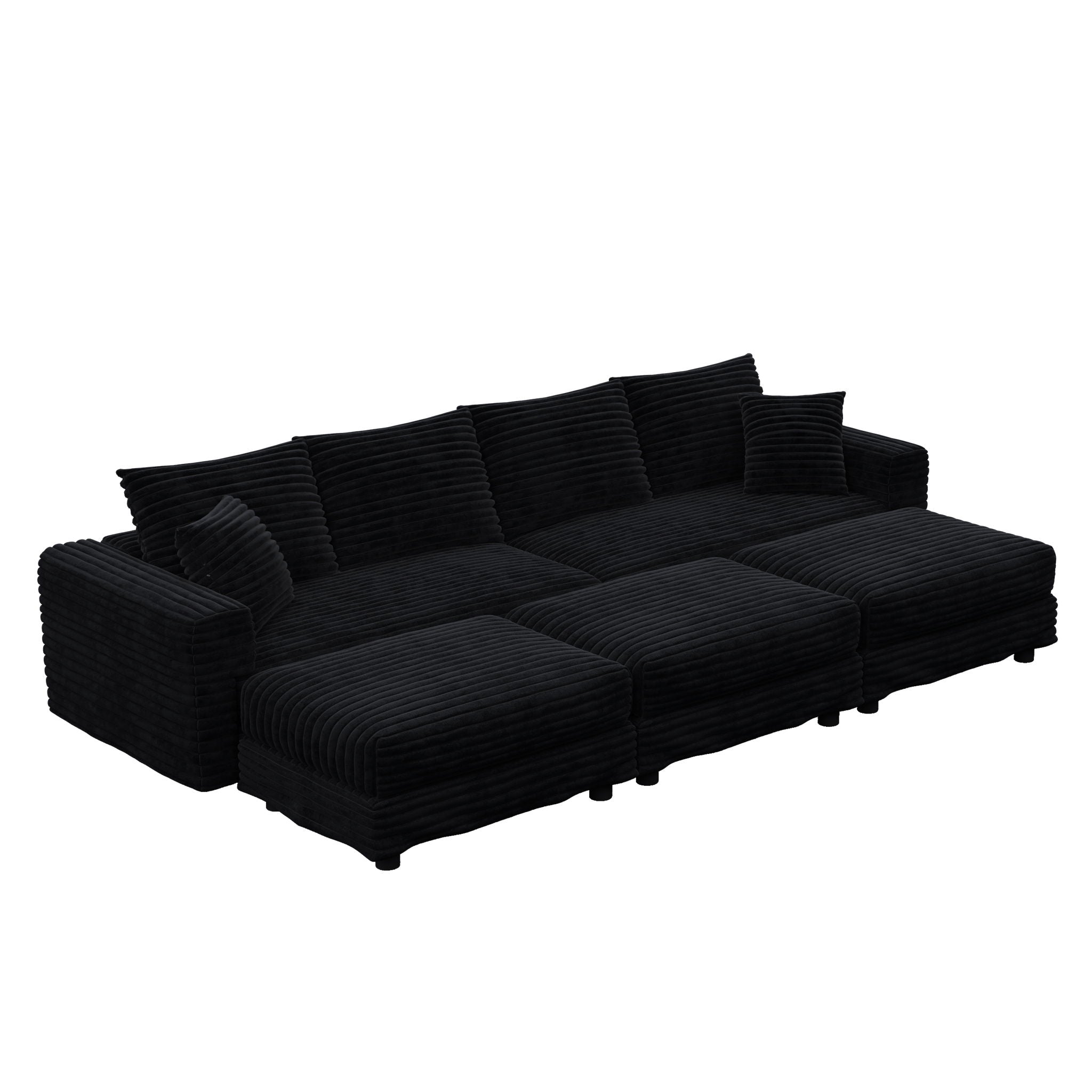 Modern Upholstered Cloud Couch Deep Seat Sofa