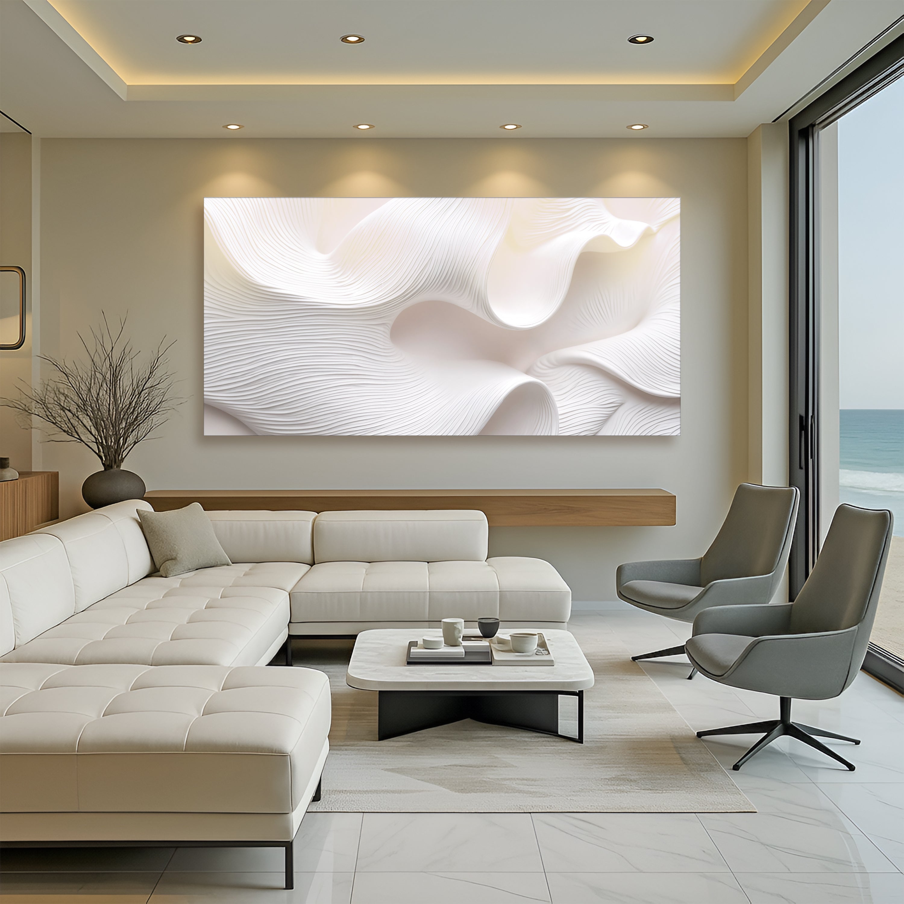 Minimalist Waves Wall Art Modern Home Decoration