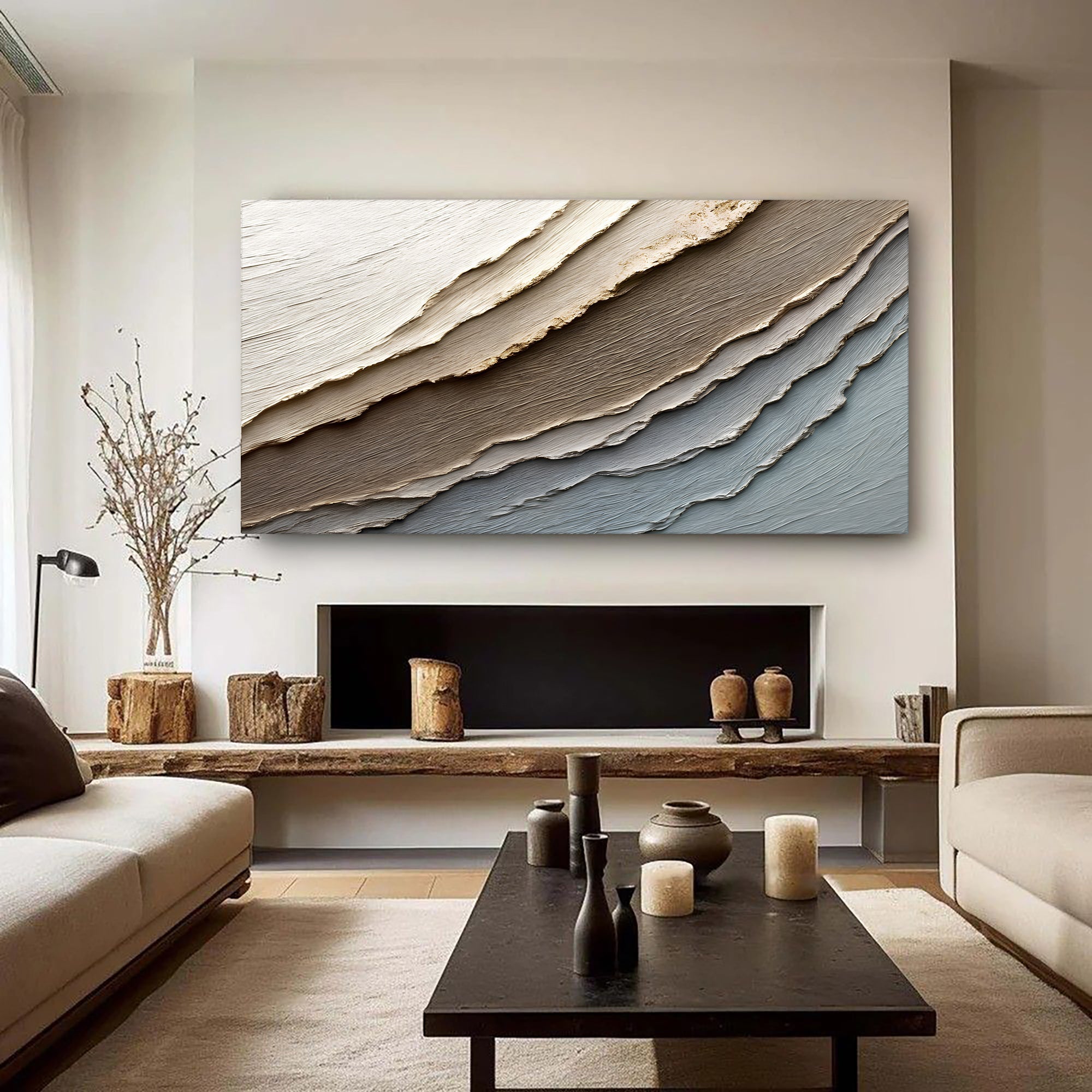Abstract Earth Tones Wall Art Modern Home Decor