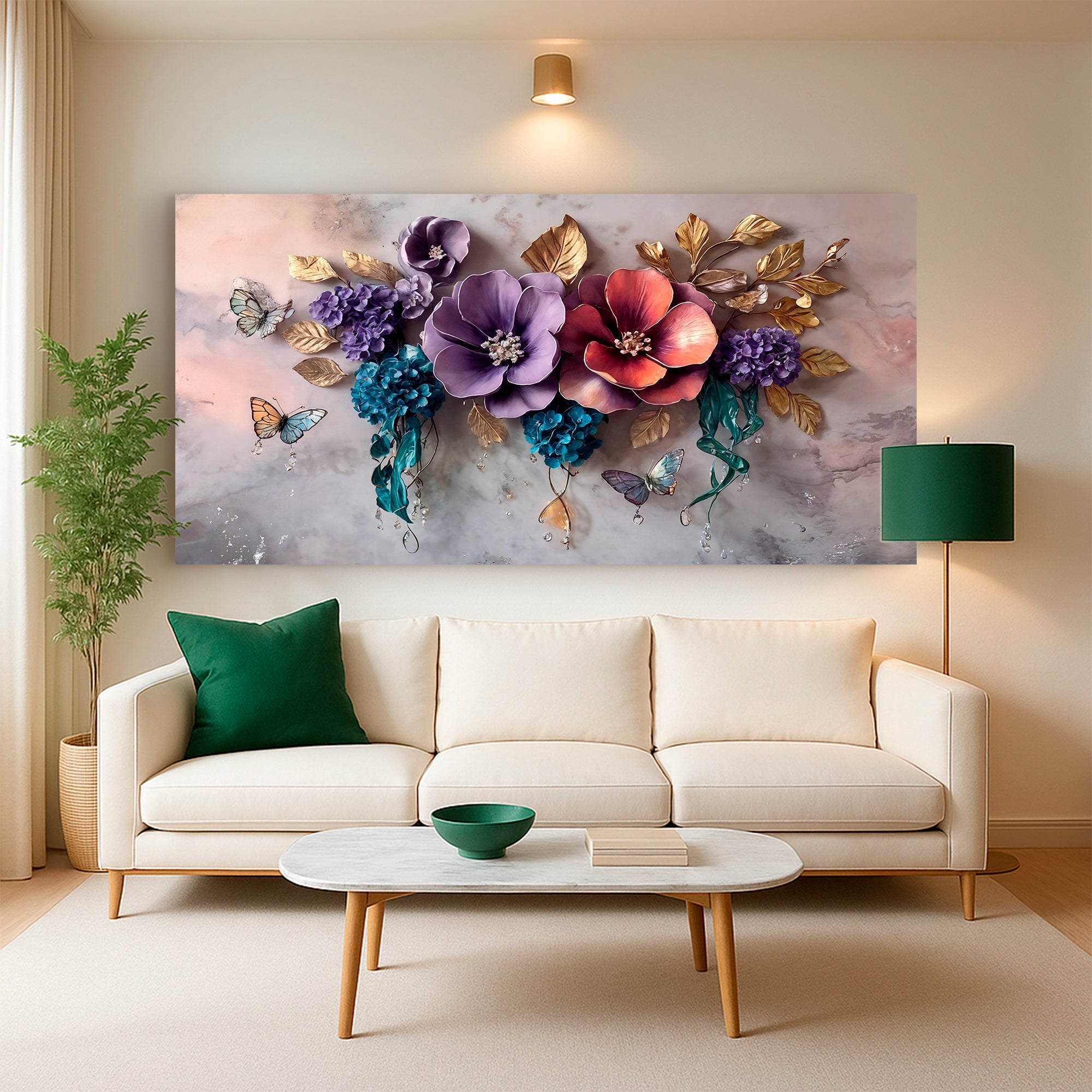 Floral Symphony Wall Art Elegant Home Decoration