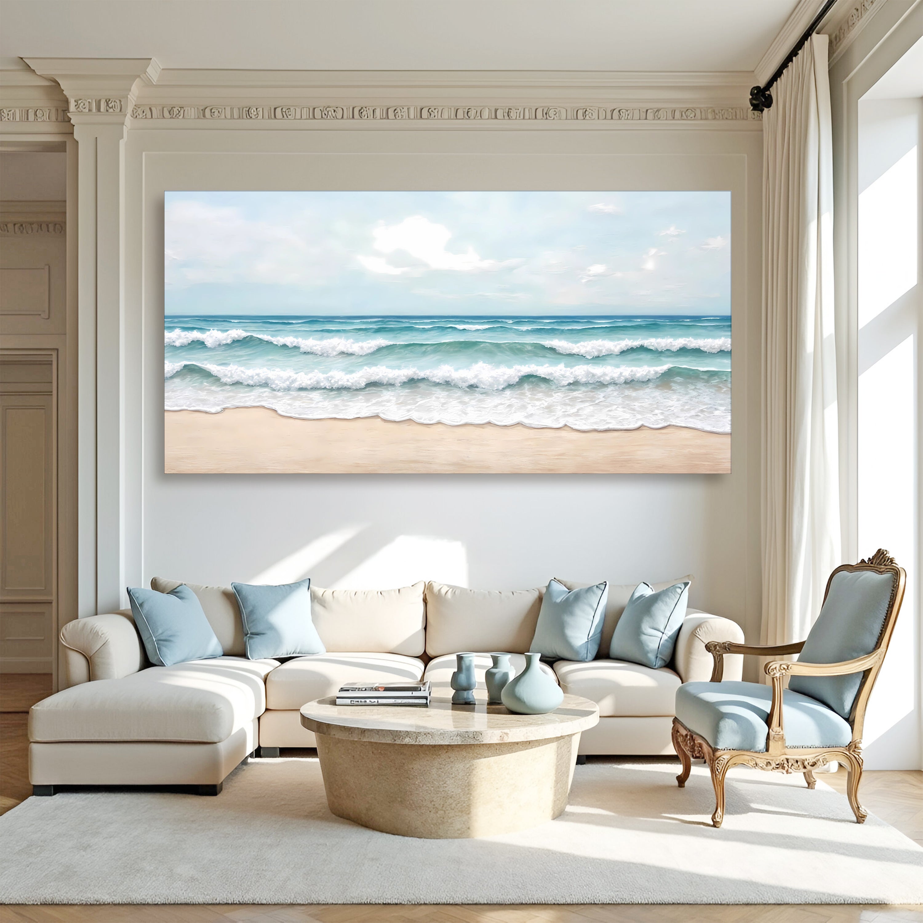Serene Ocean Wave Coastal Wall Art Decoration