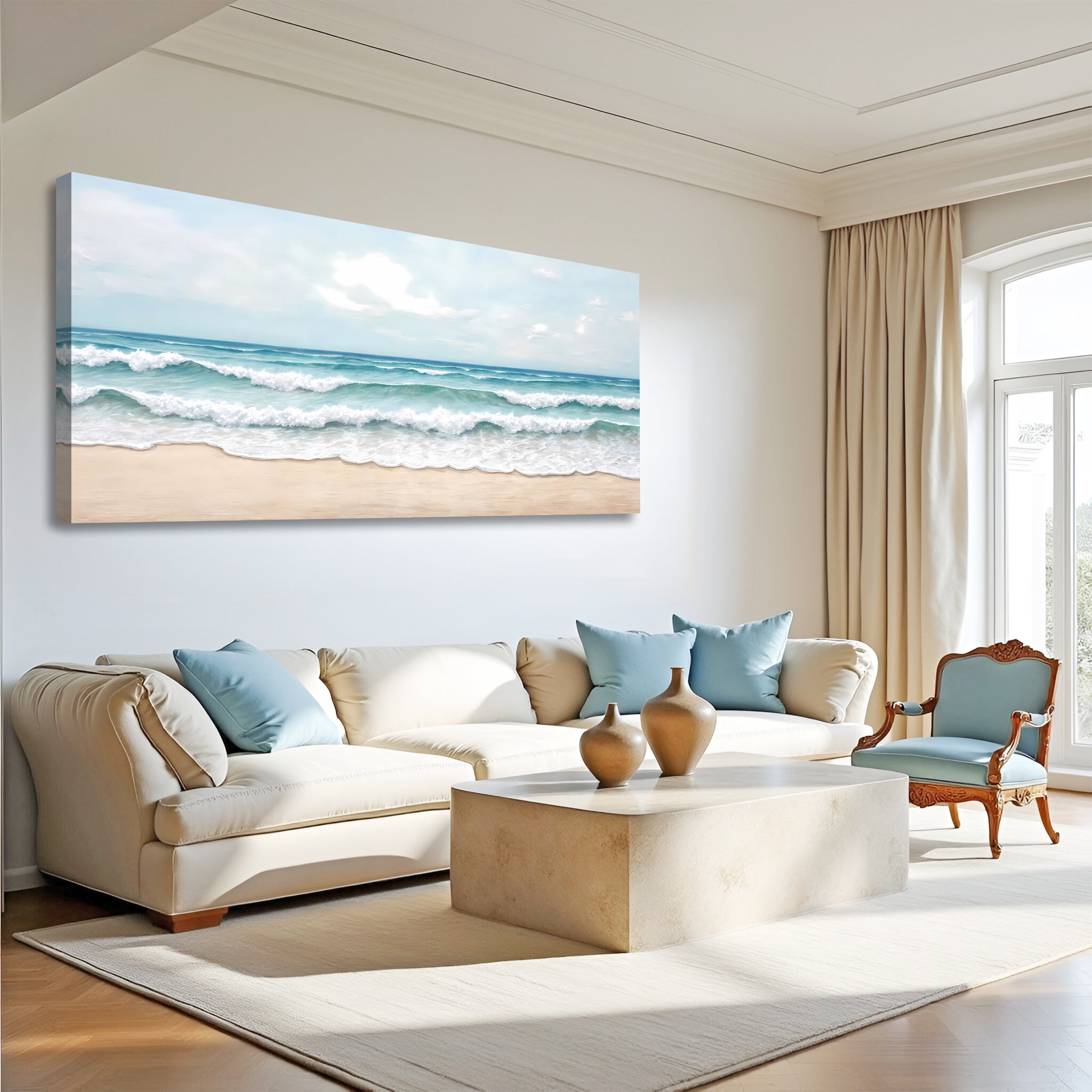 Serene Ocean Wave Coastal Wall Art Decoration