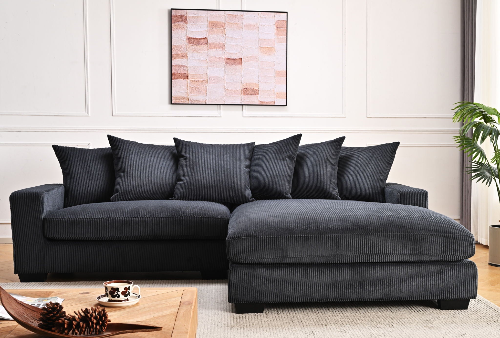 Oversized L-Shaped Sectional Sofa With Chaise