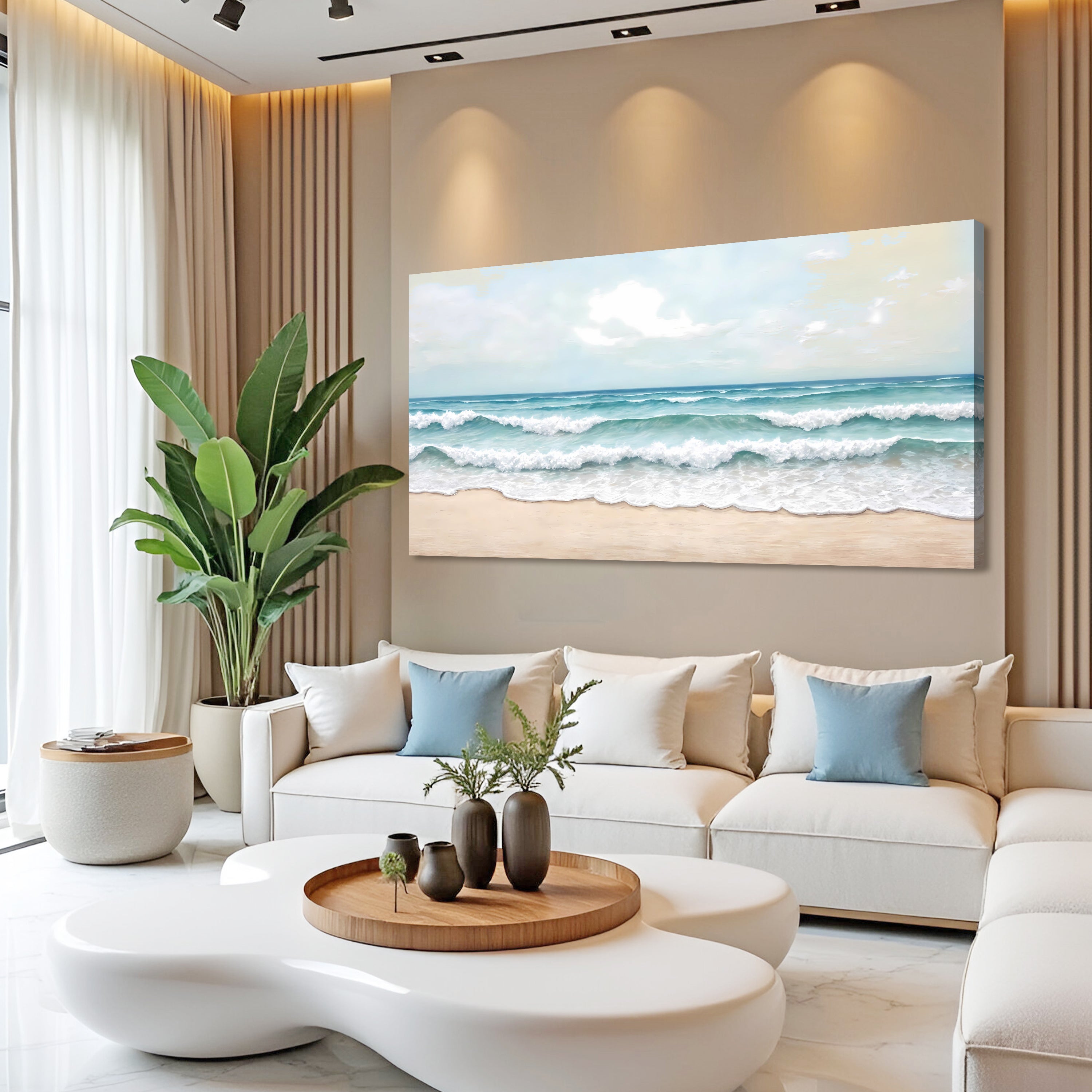 Serene Ocean Wave Coastal Wall Art Decoration