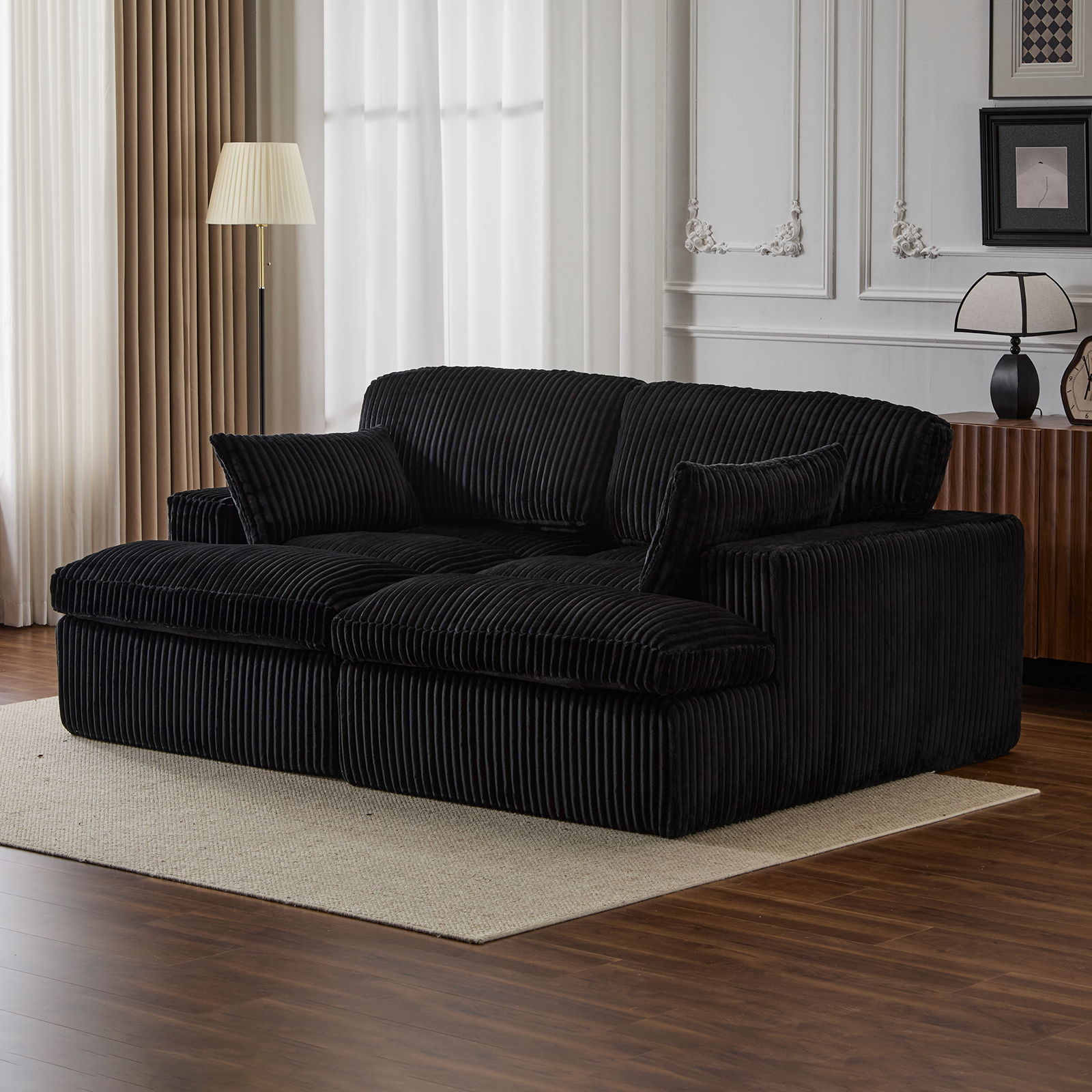 Oversized Double Chaise Lounge Chair Upholstered Cloud Couch