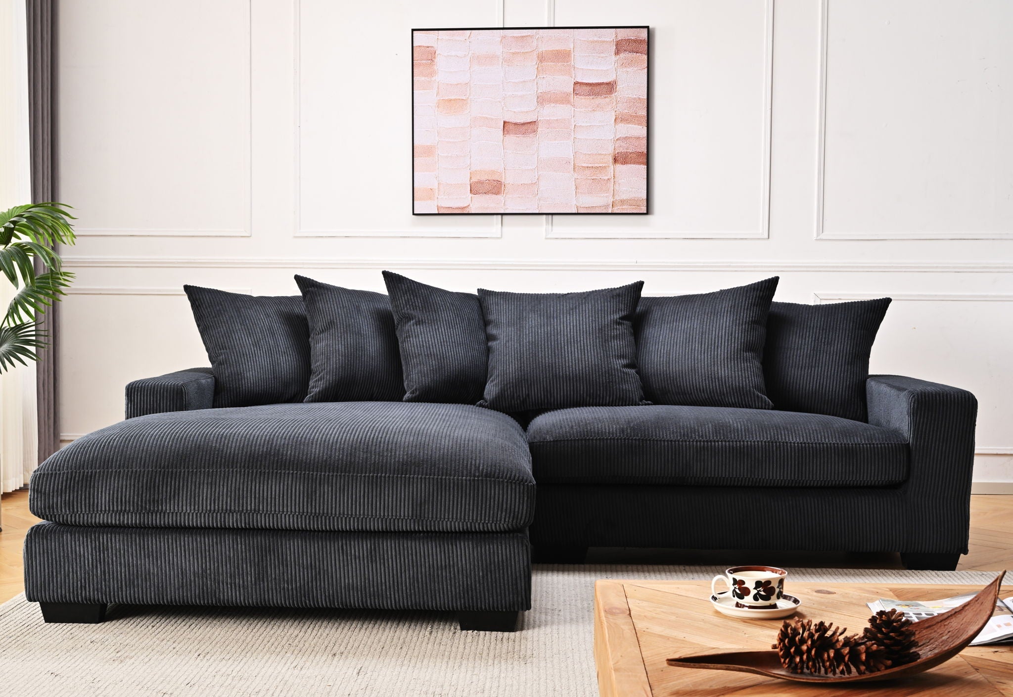 Oversized L-Shaped Sectional Sofa With Chaise