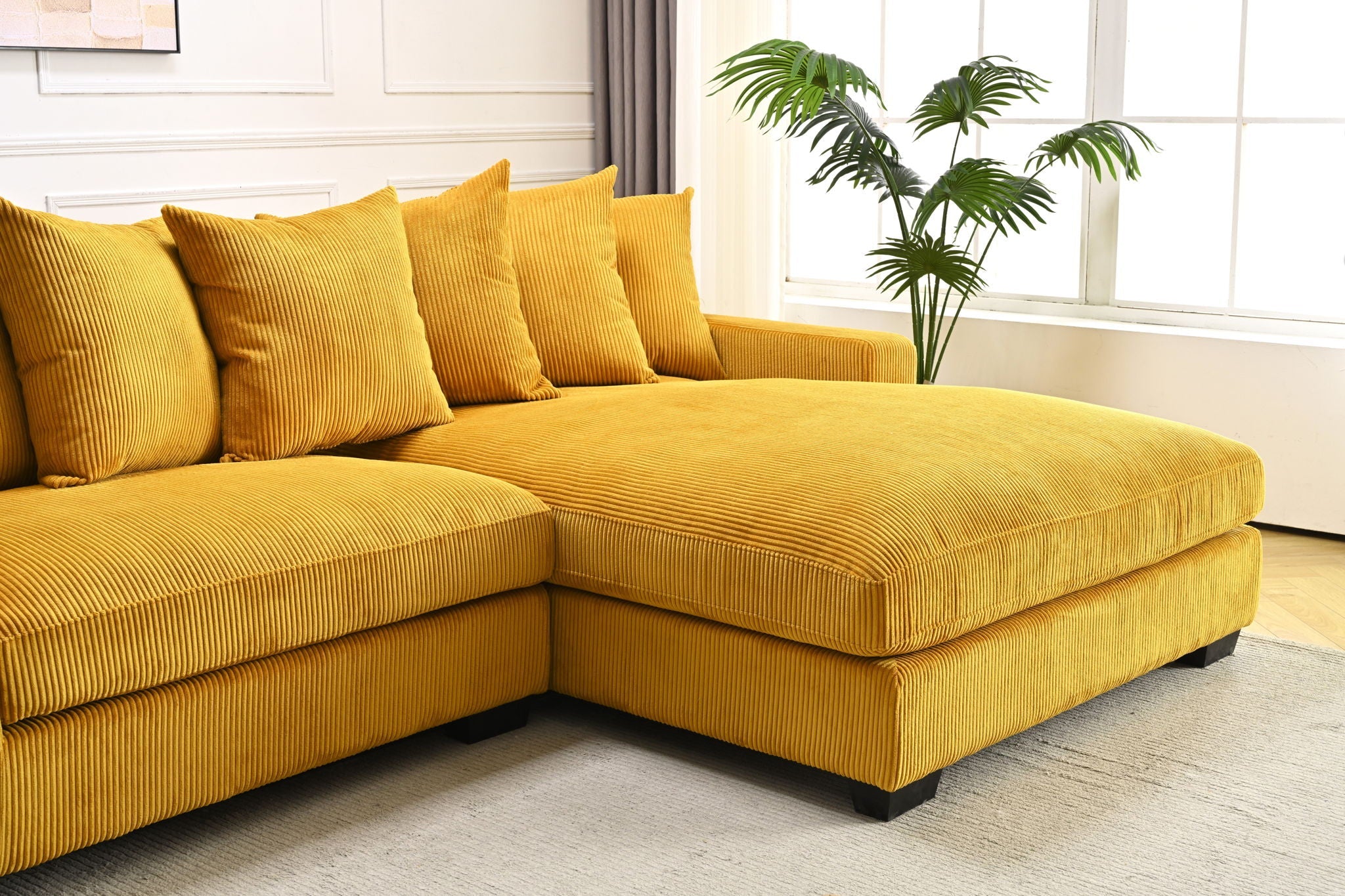 Oversized L-Shaped Sectional Sofa With Chaise