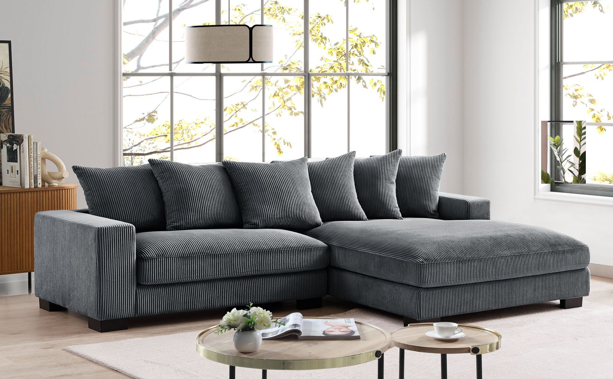 Oversized L-Shaped Sectional Sofa With Chaise
