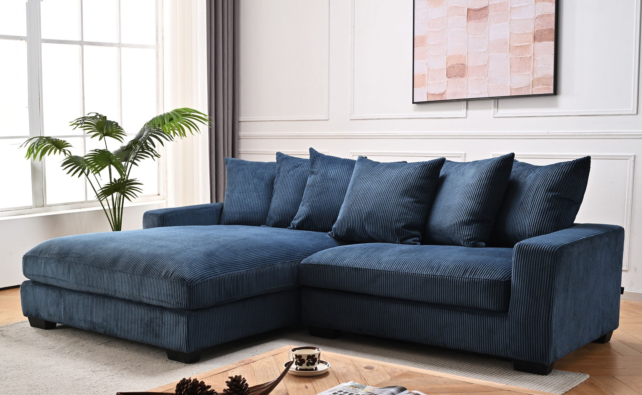 Oversized L-Shaped Sectional Sofa With Chaise