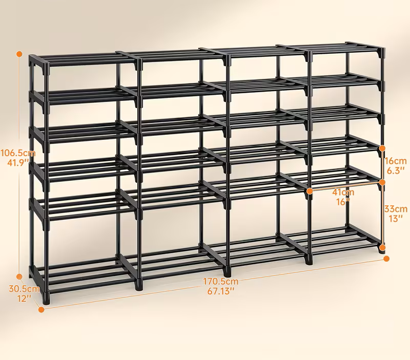 Multi-Layer Shoe Rack Organizer With Entryway Hooks