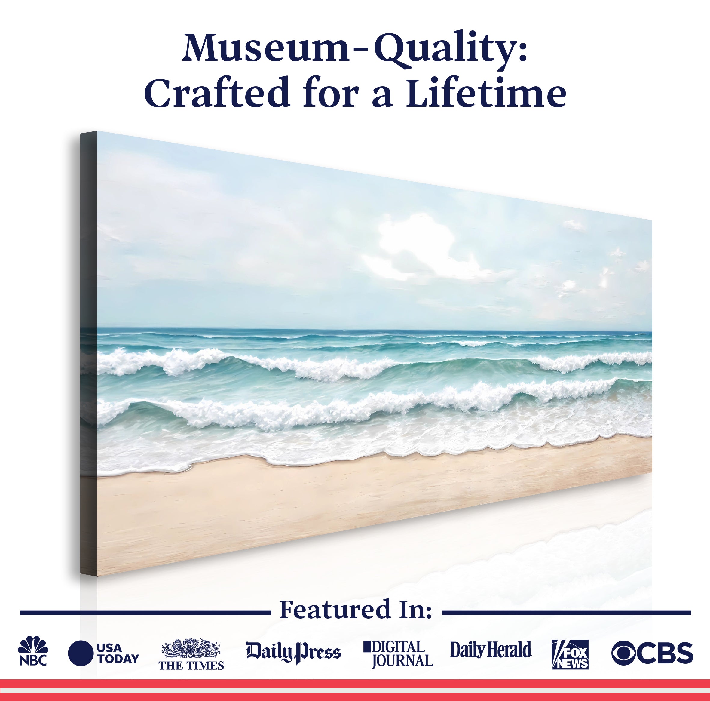 Serene Ocean Wave Coastal Wall Art Decoration