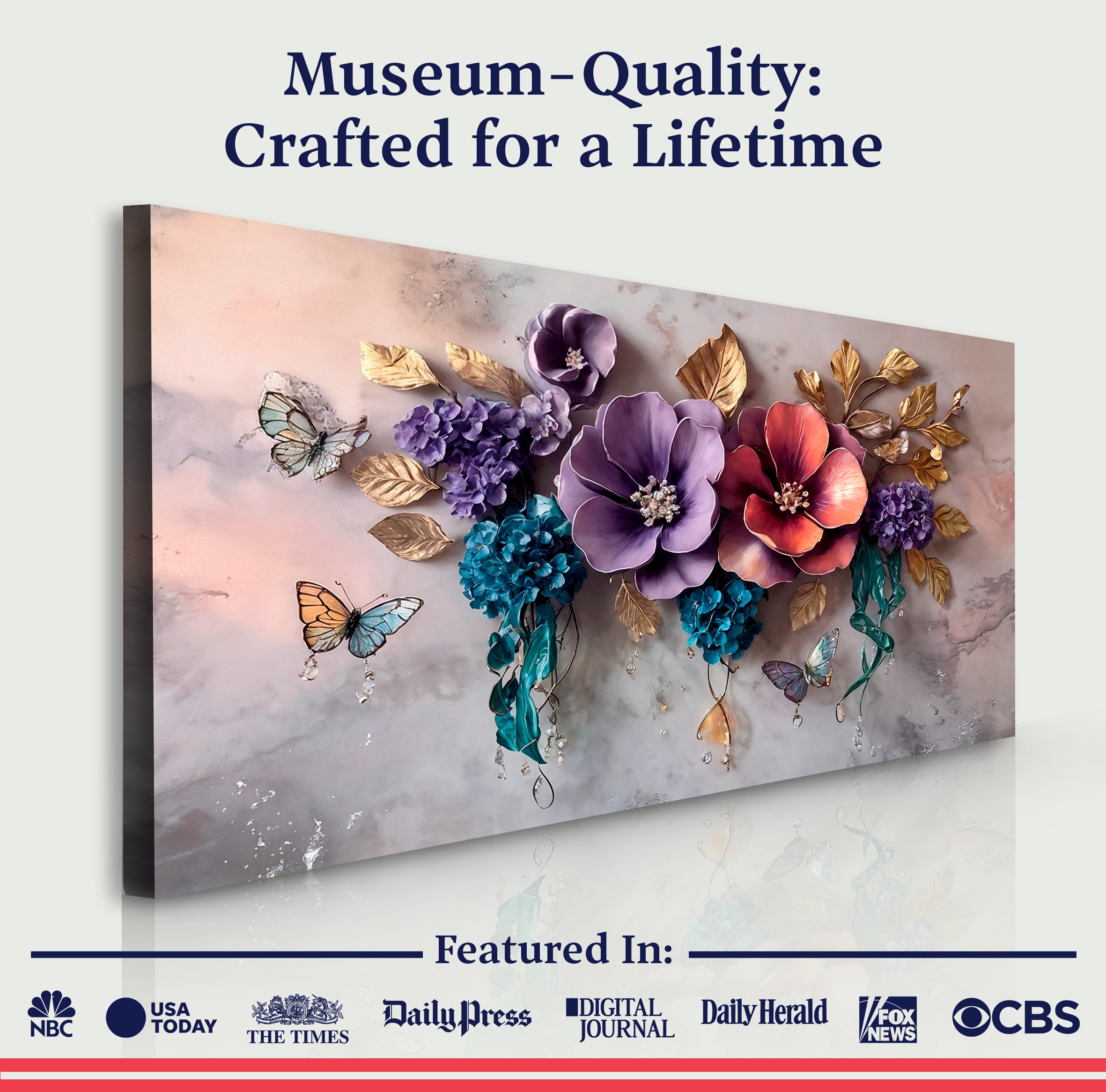 Floral Symphony Wall Art Elegant Home Decoration