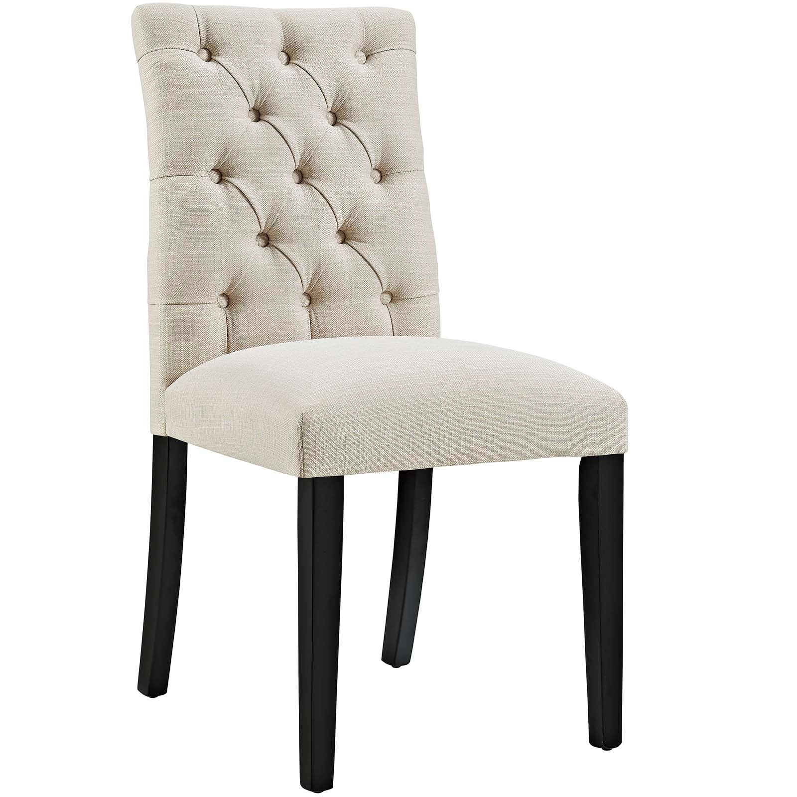 Button Tufted Fabric Dining Chair Modway