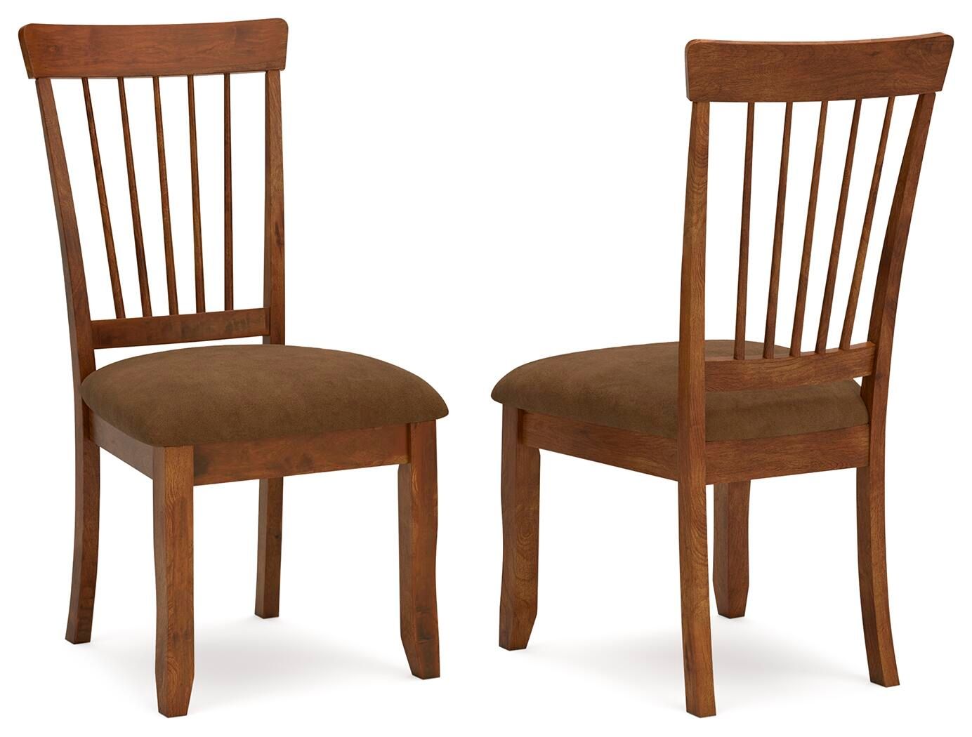 Rustic Brown Upholstered Dining Chairs Set