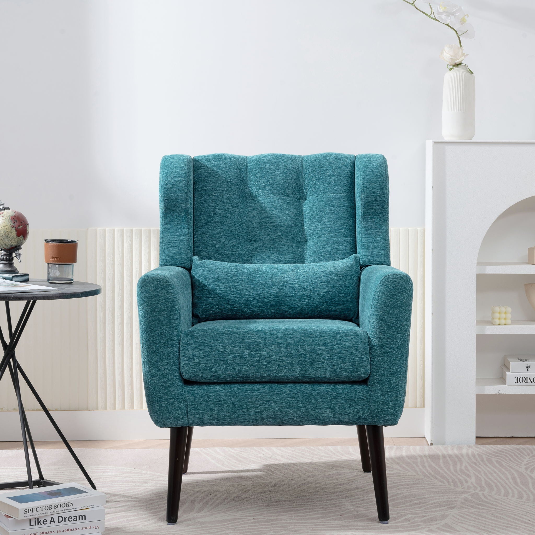 Modern Upholstered Accent Chair Foam Filled Lounge Armchair