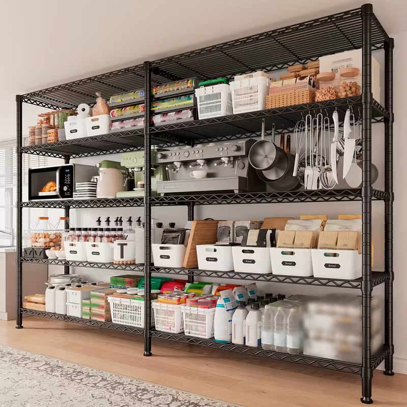 Adjustable Wire Shelving Rack Multi-Tier Storage Organizer