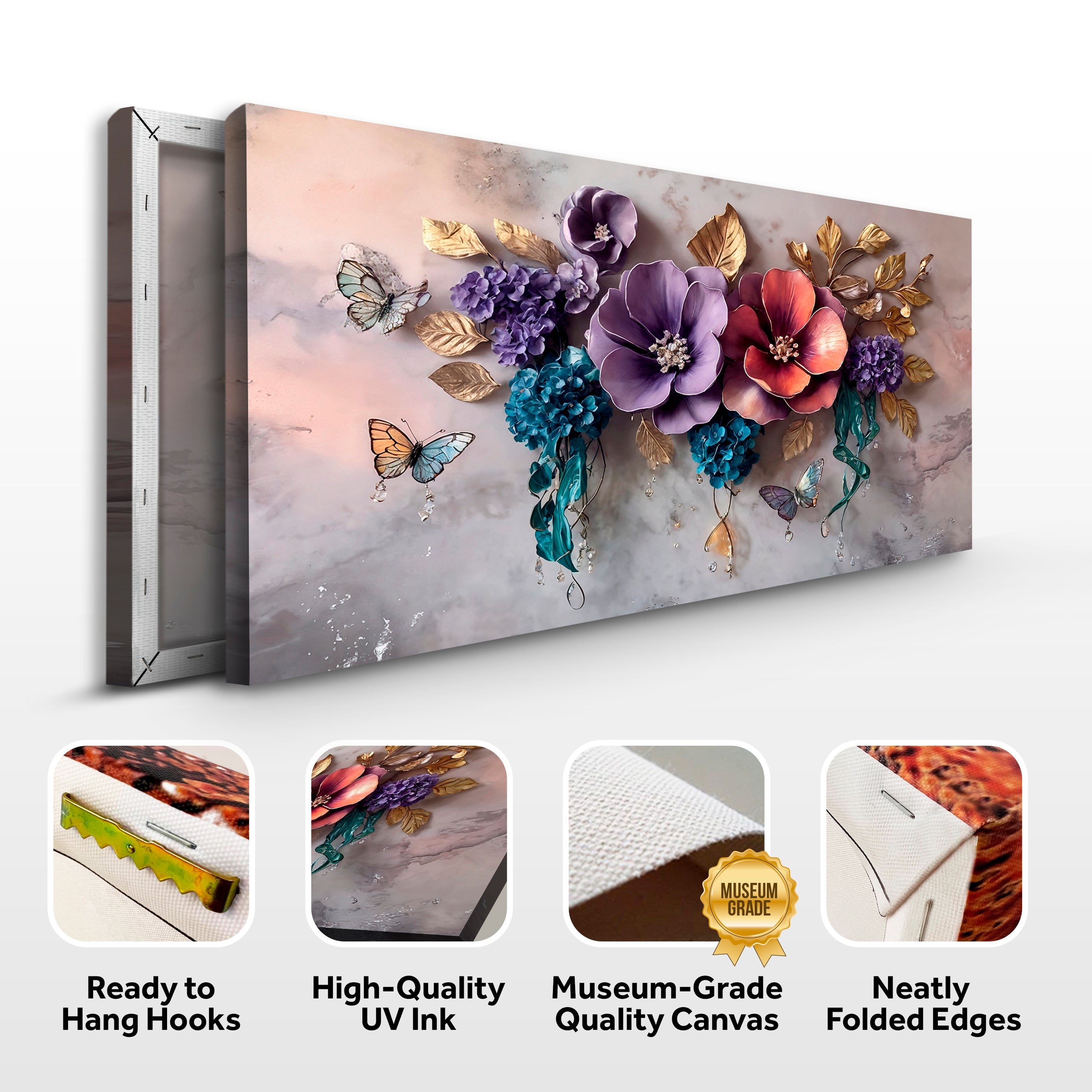 Floral Symphony Wall Art Elegant Home Decoration