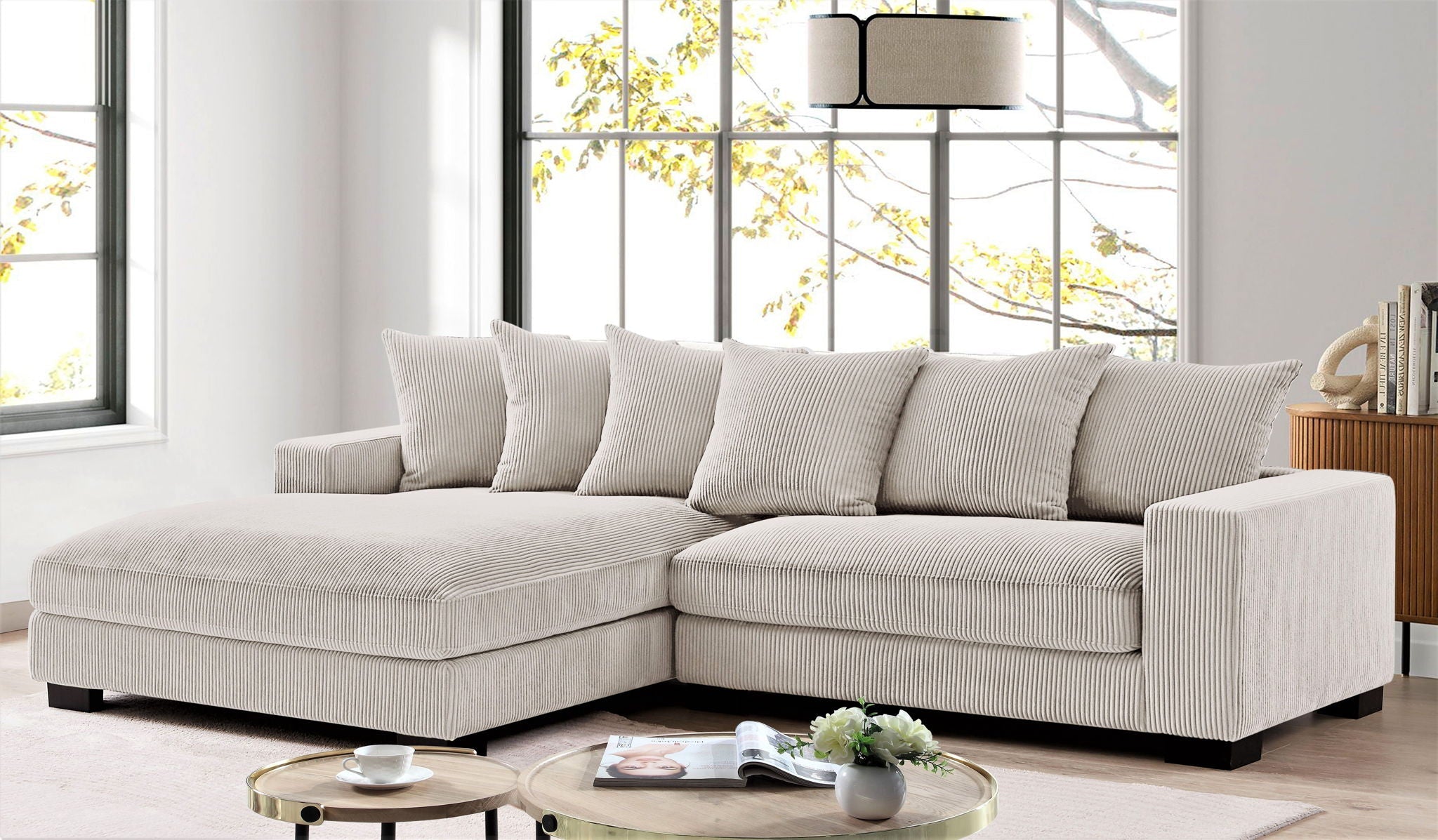 Oversized L-Shaped Sectional Sofa With Chaise