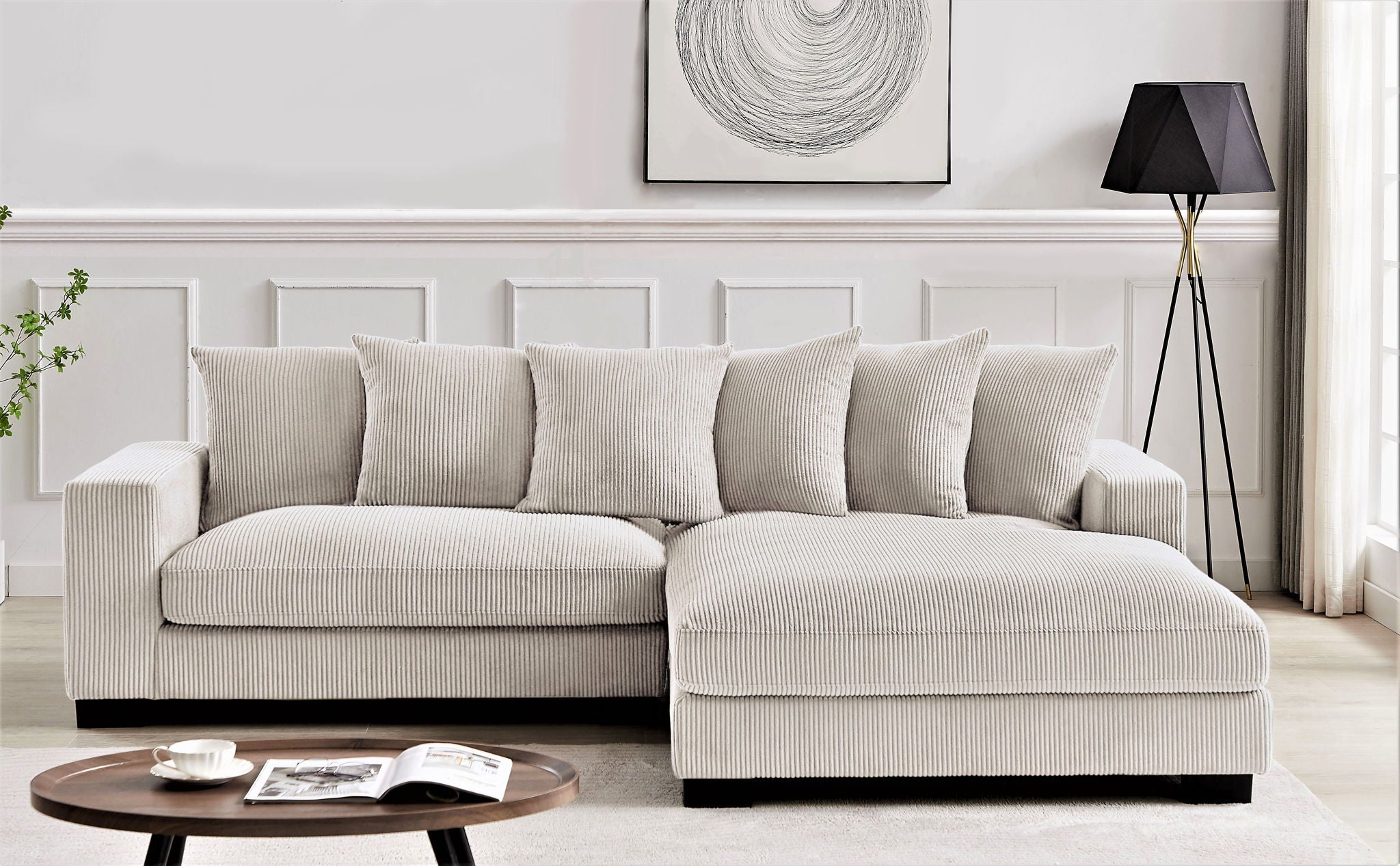 Oversized L-Shaped Sectional Sofa With Chaise