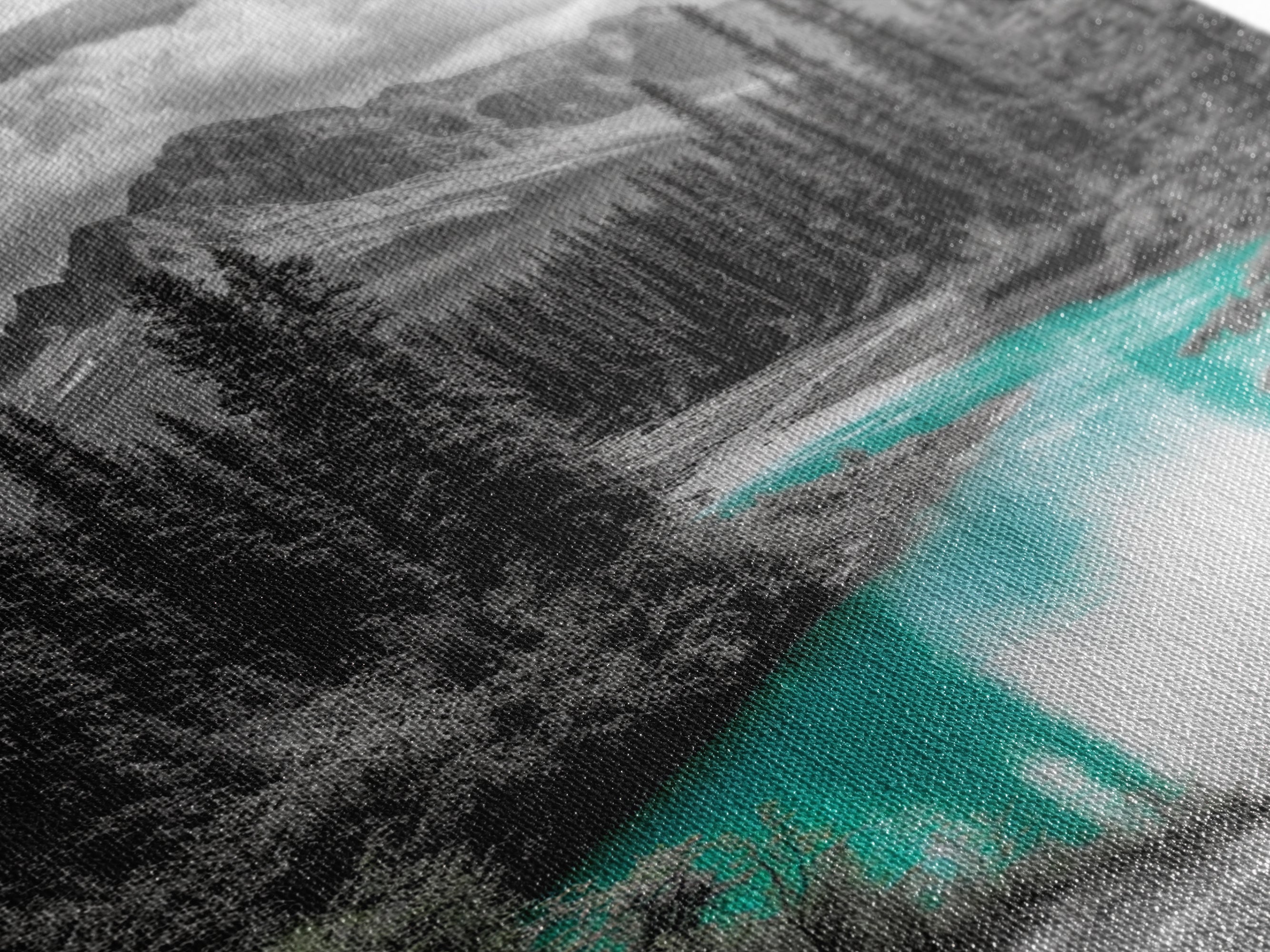 Mountain River, Turquoise Stream, Serene Nature Scene, Canvas Print, Living Room Wall Art, Minimal Landscape Decor, Cabin Vibes
